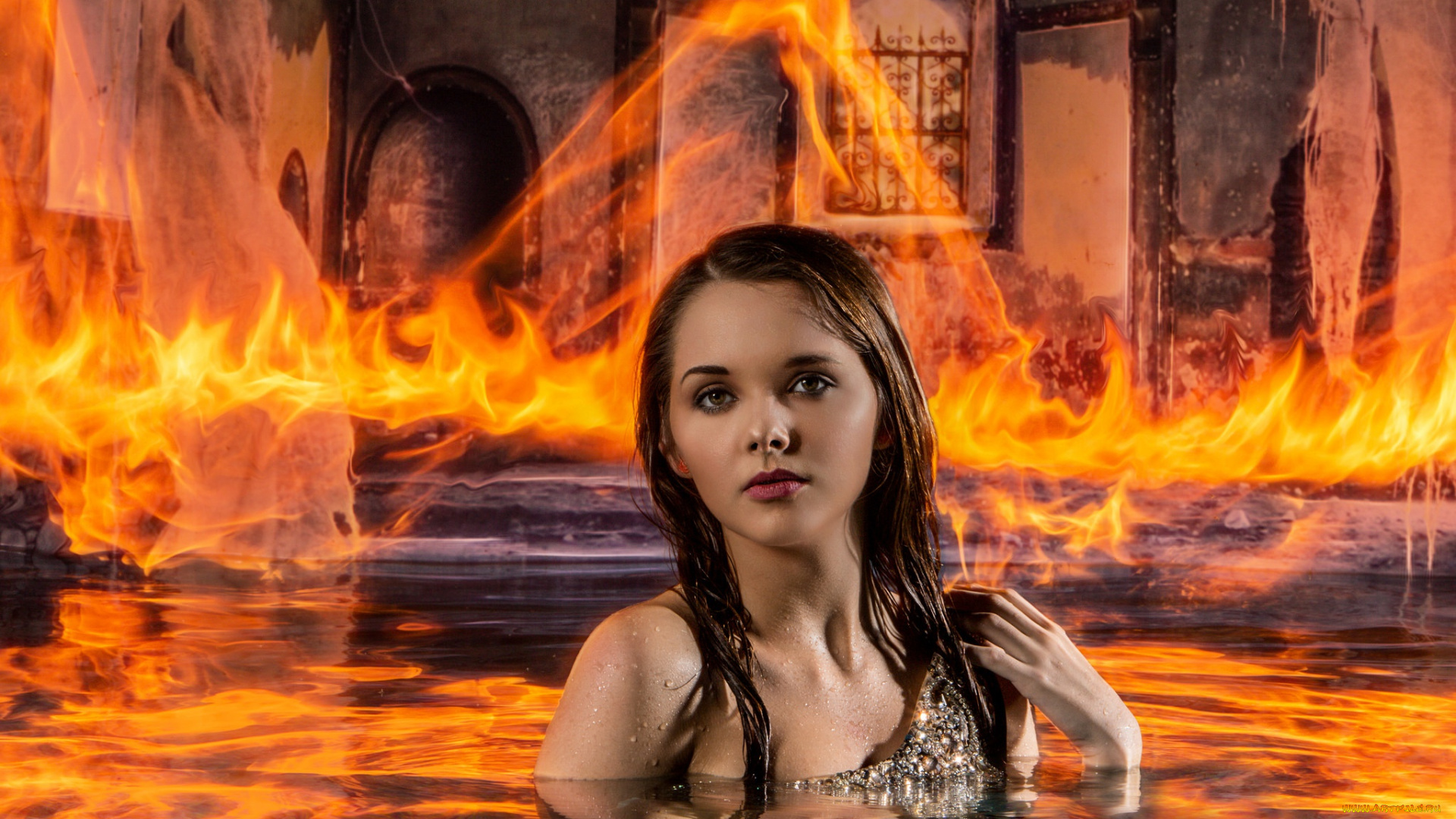 девушки, -unsort, , креатив, ситуация, огонь, вода, девушка