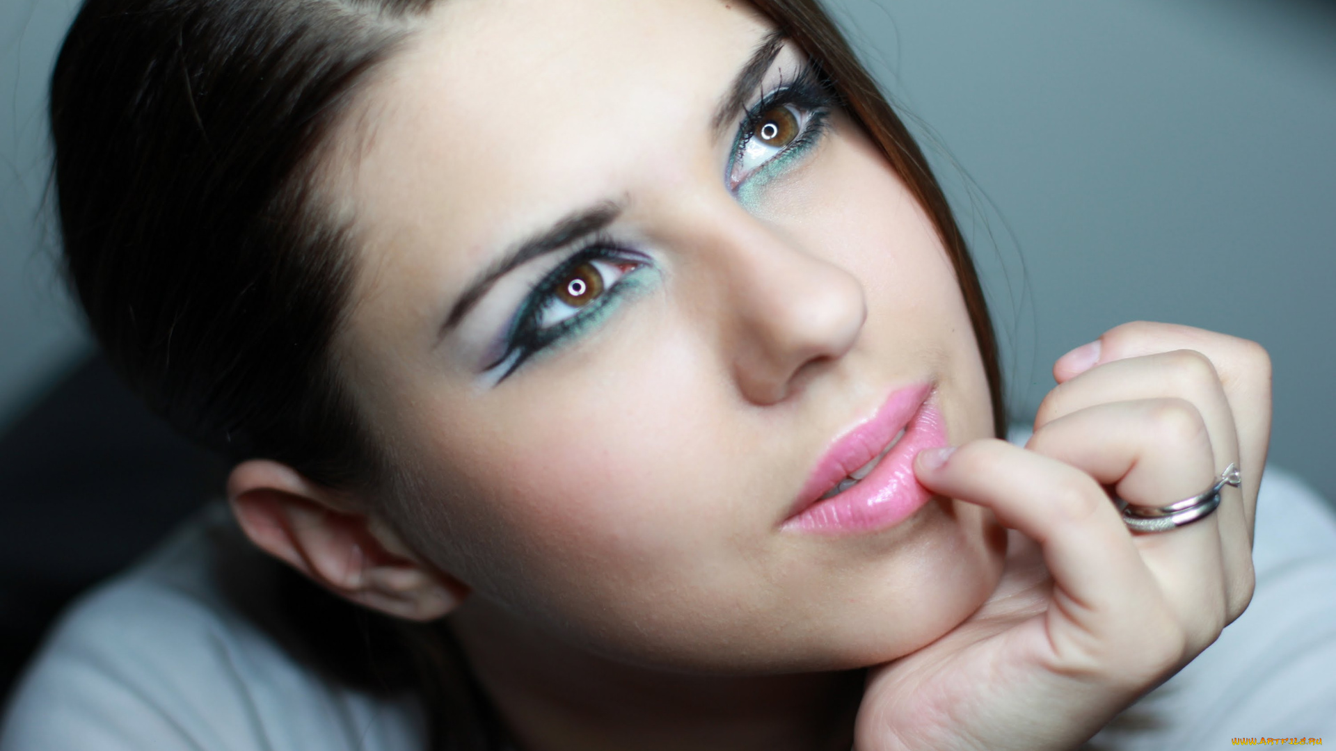 девушки, -unsort, , лица, , портреты, кольца, макияж, лицо, шатенка