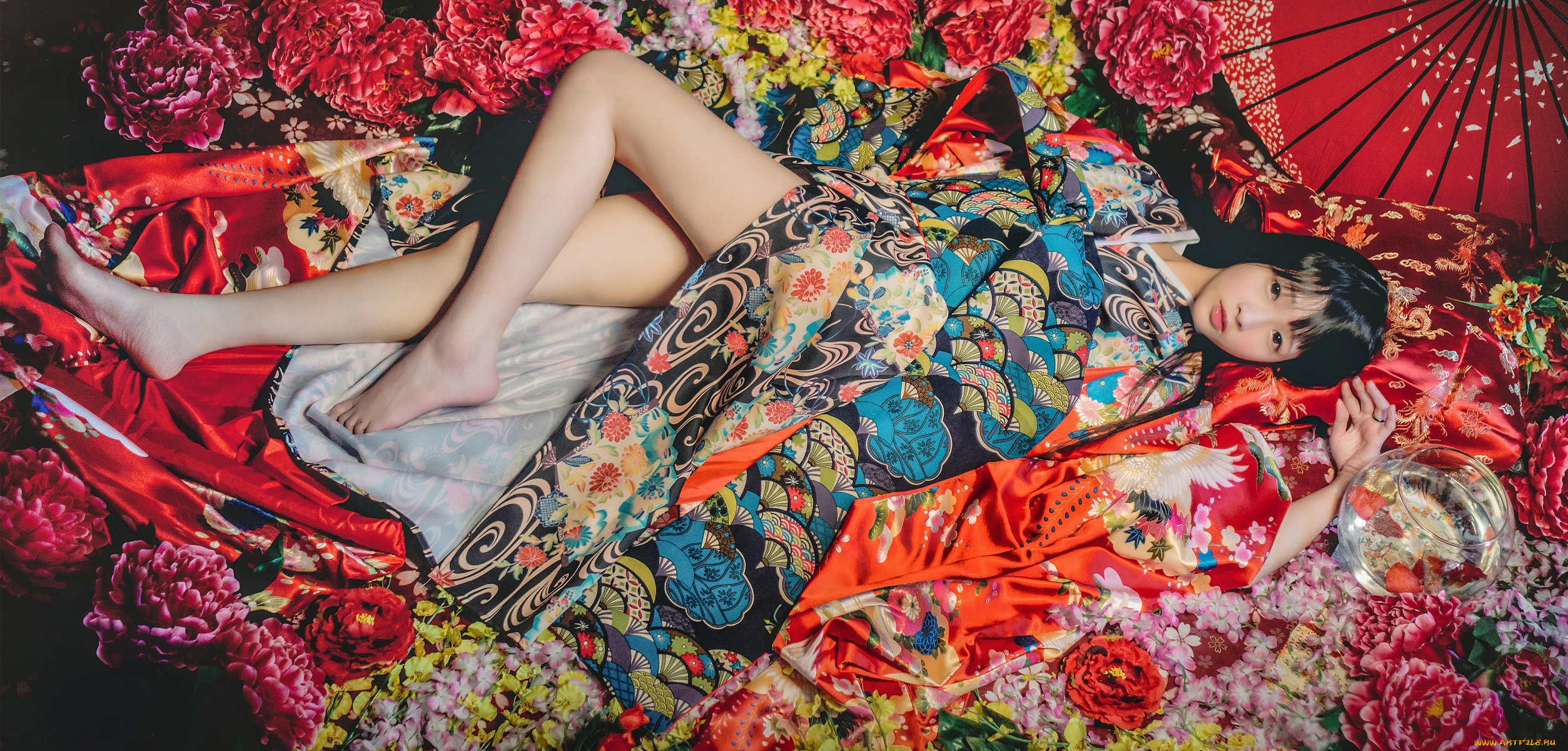 девушки, -unsort, , азиатки, лежит