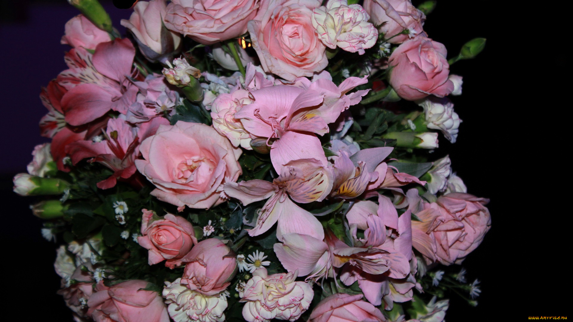 цветы, букеты, , композиции, гвоздика, розы, альстромерия