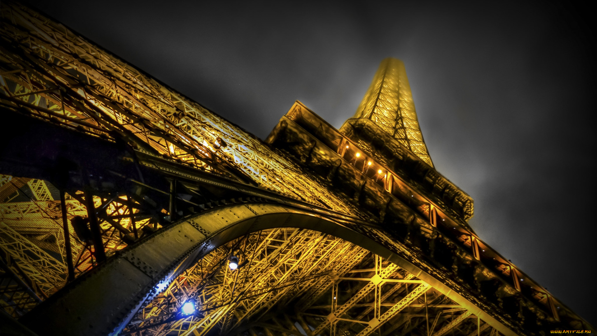 eiffel, tower, , paris, города, париж, , франция, огни, ночь, башня