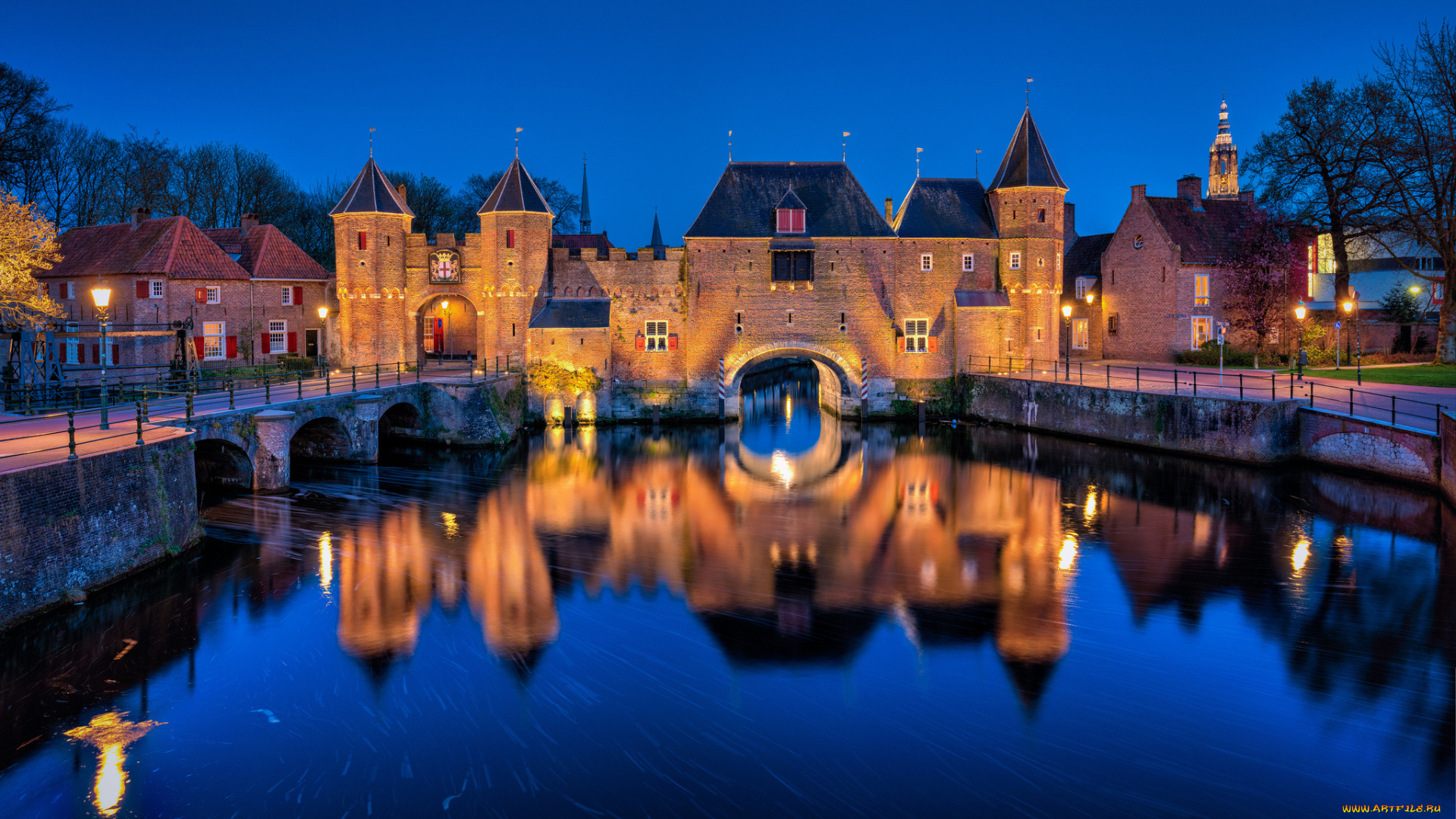 koppelpoort, , amersfoort, города, -, огни, ночного, города, панорама, ночь