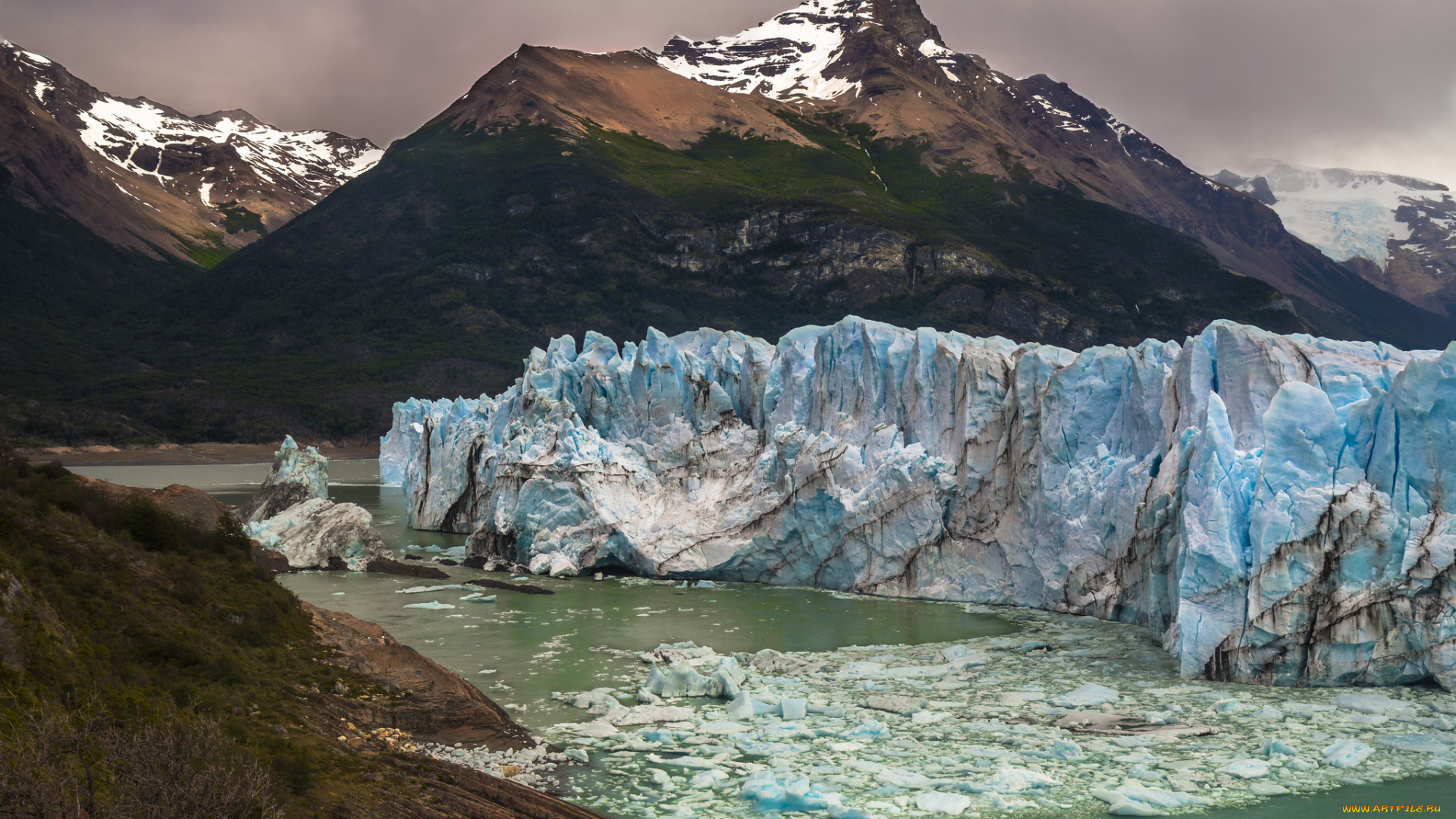 природа, айсберги, и, ледники, простор