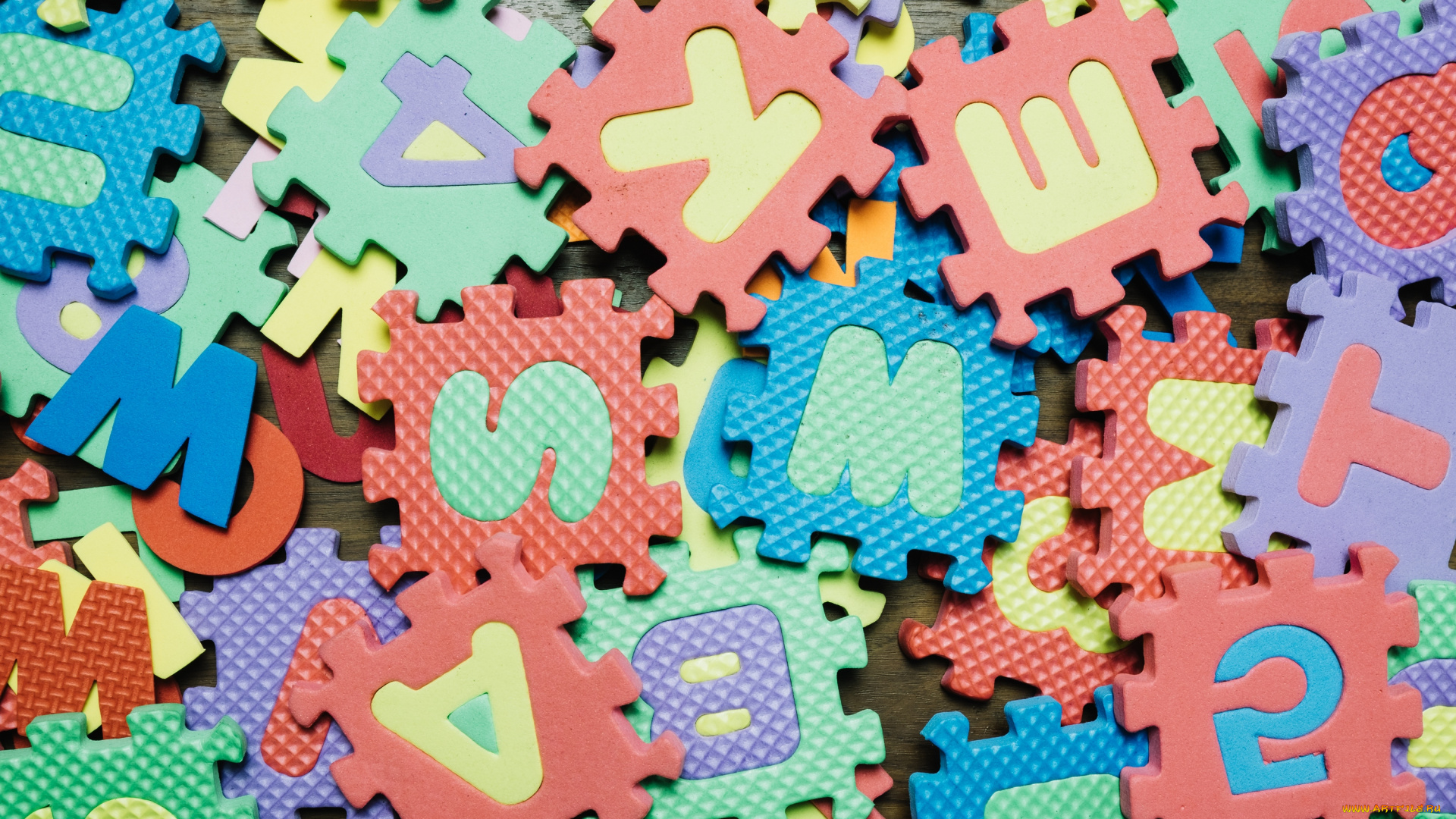 разное, -, другое, пазлы, буквы, английский