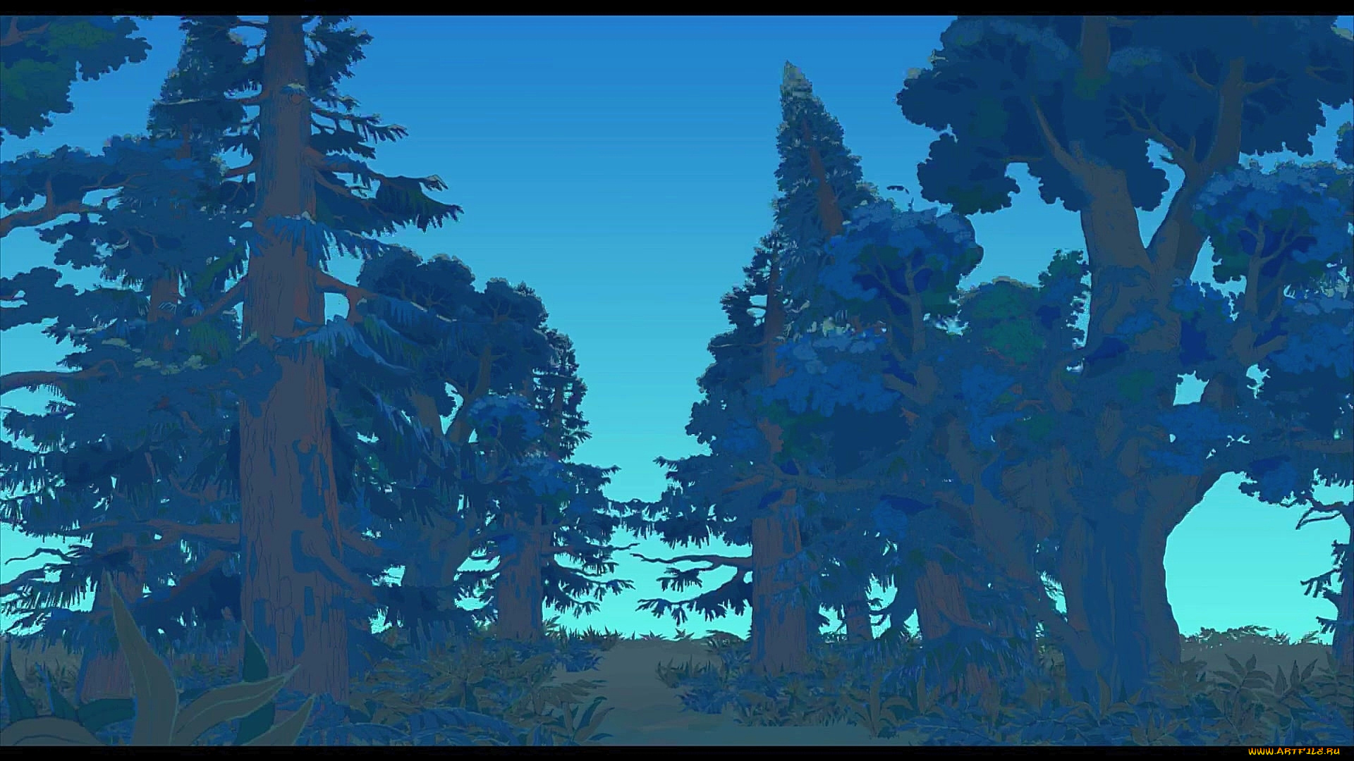 рисованное, природа, растения, деревья