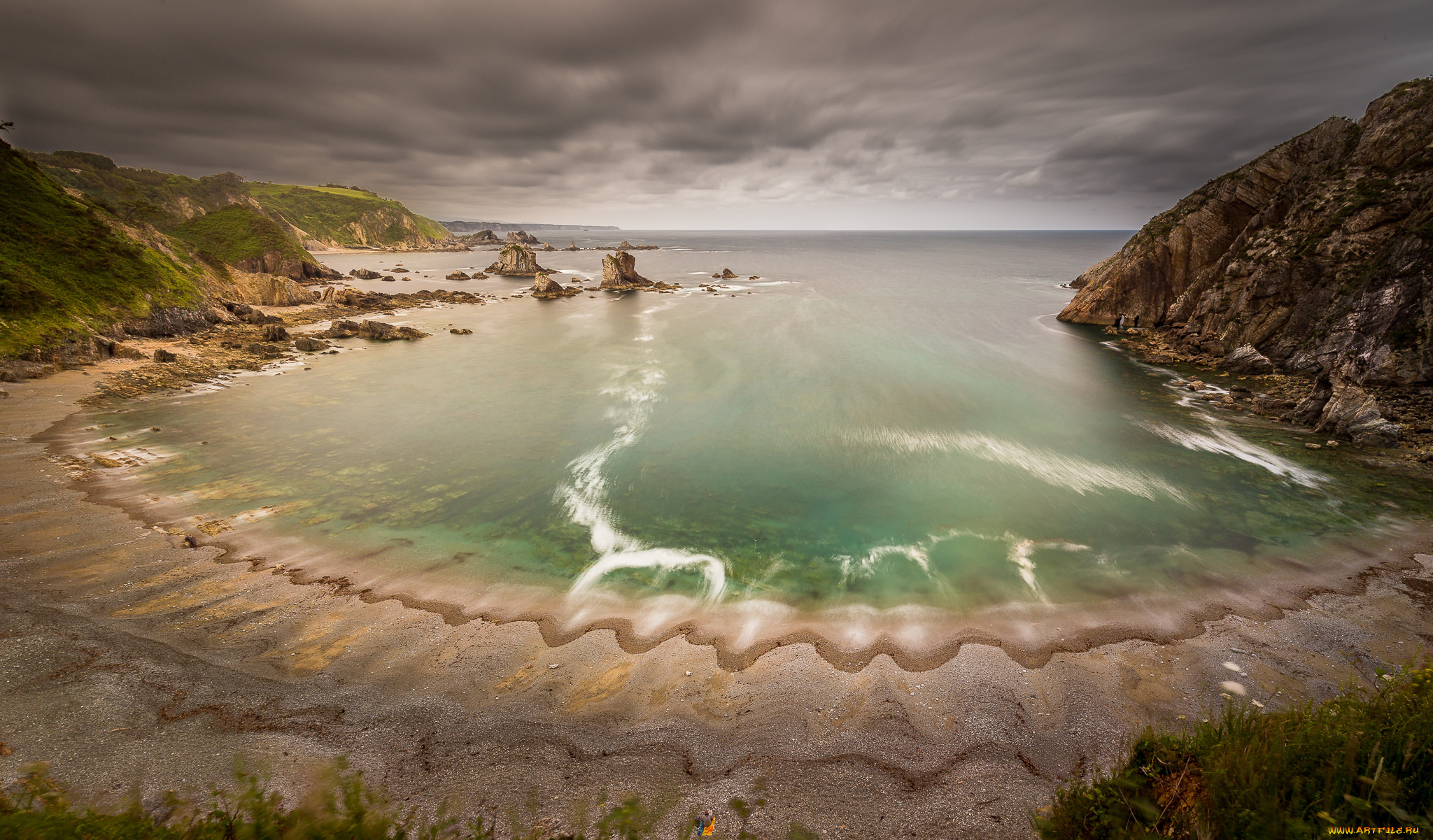 природа, побережье, простор