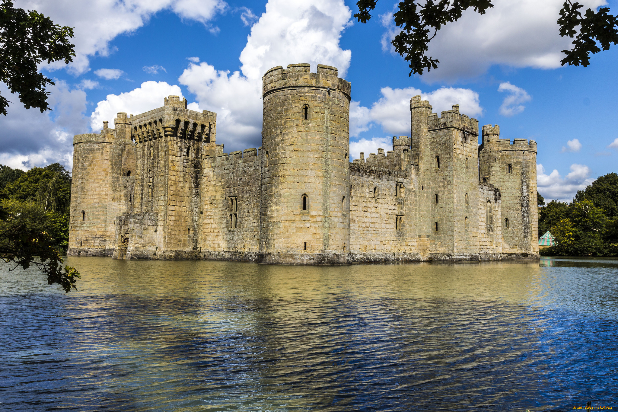 bodiam, castle, города, замки, англии, замок