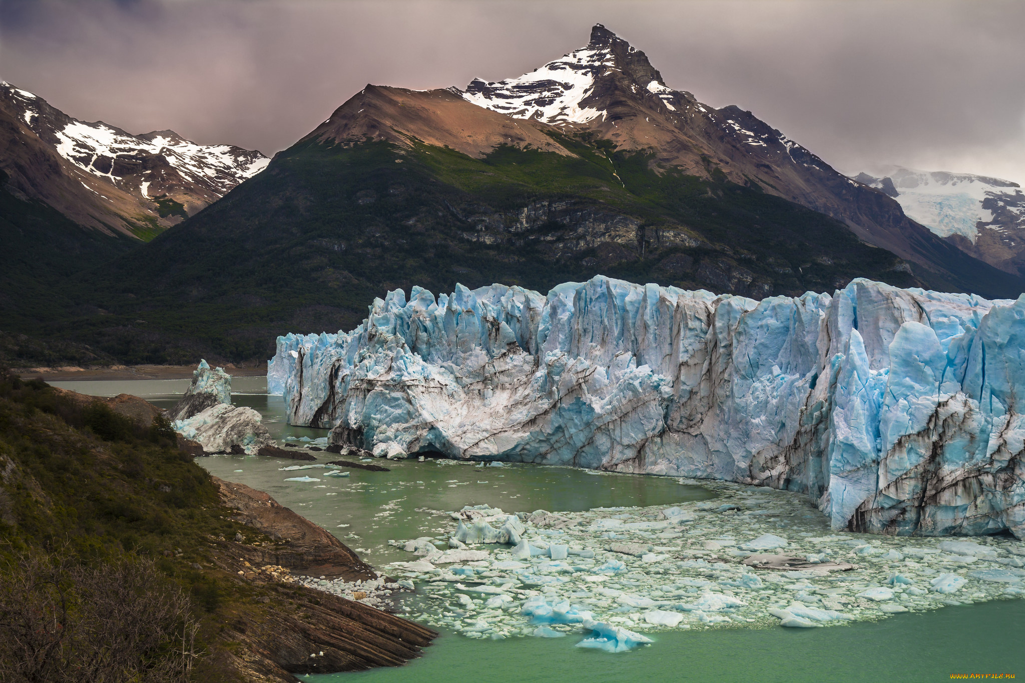 природа, айсберги, и, ледники, простор