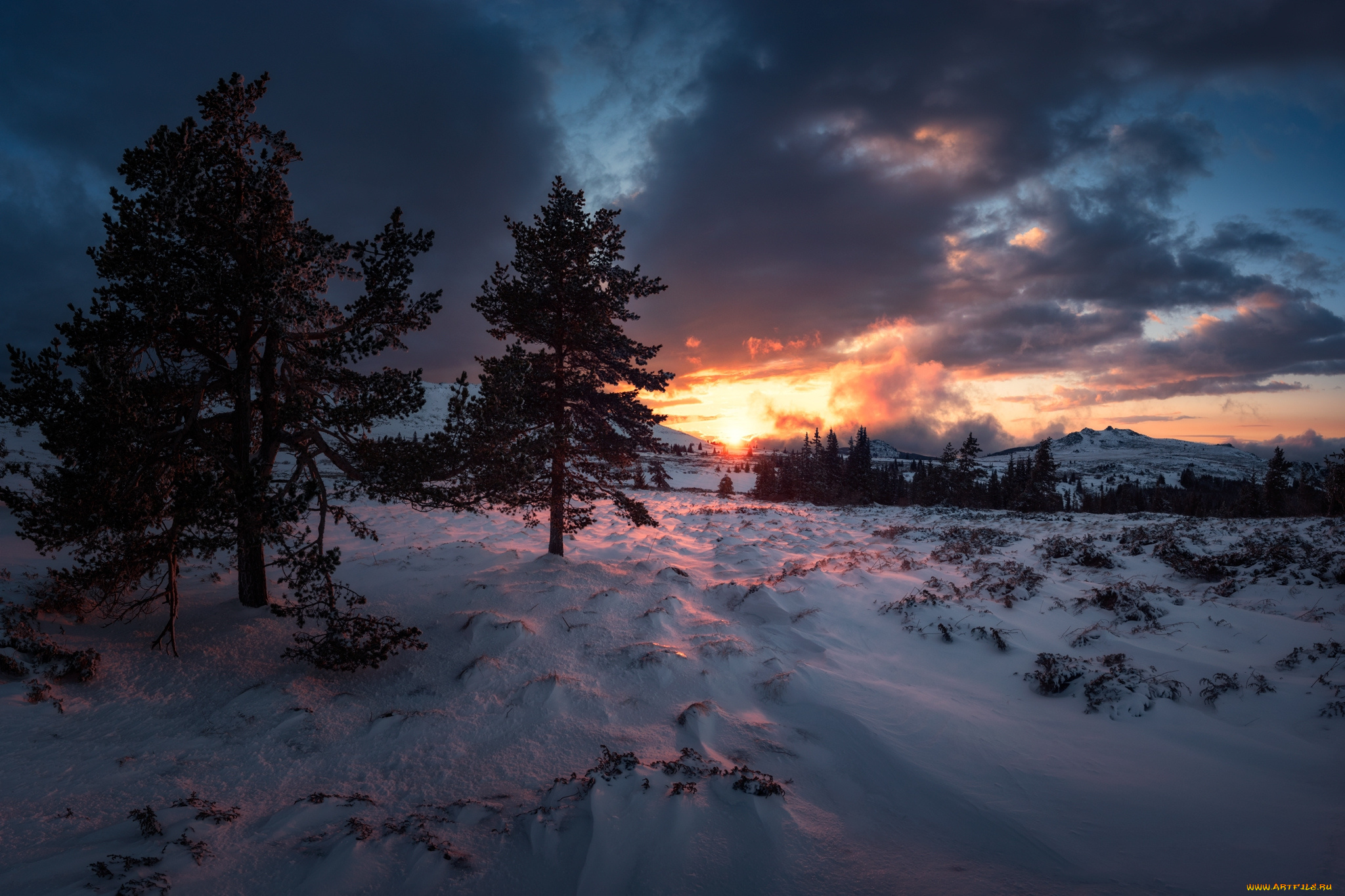 природа, зима, простор