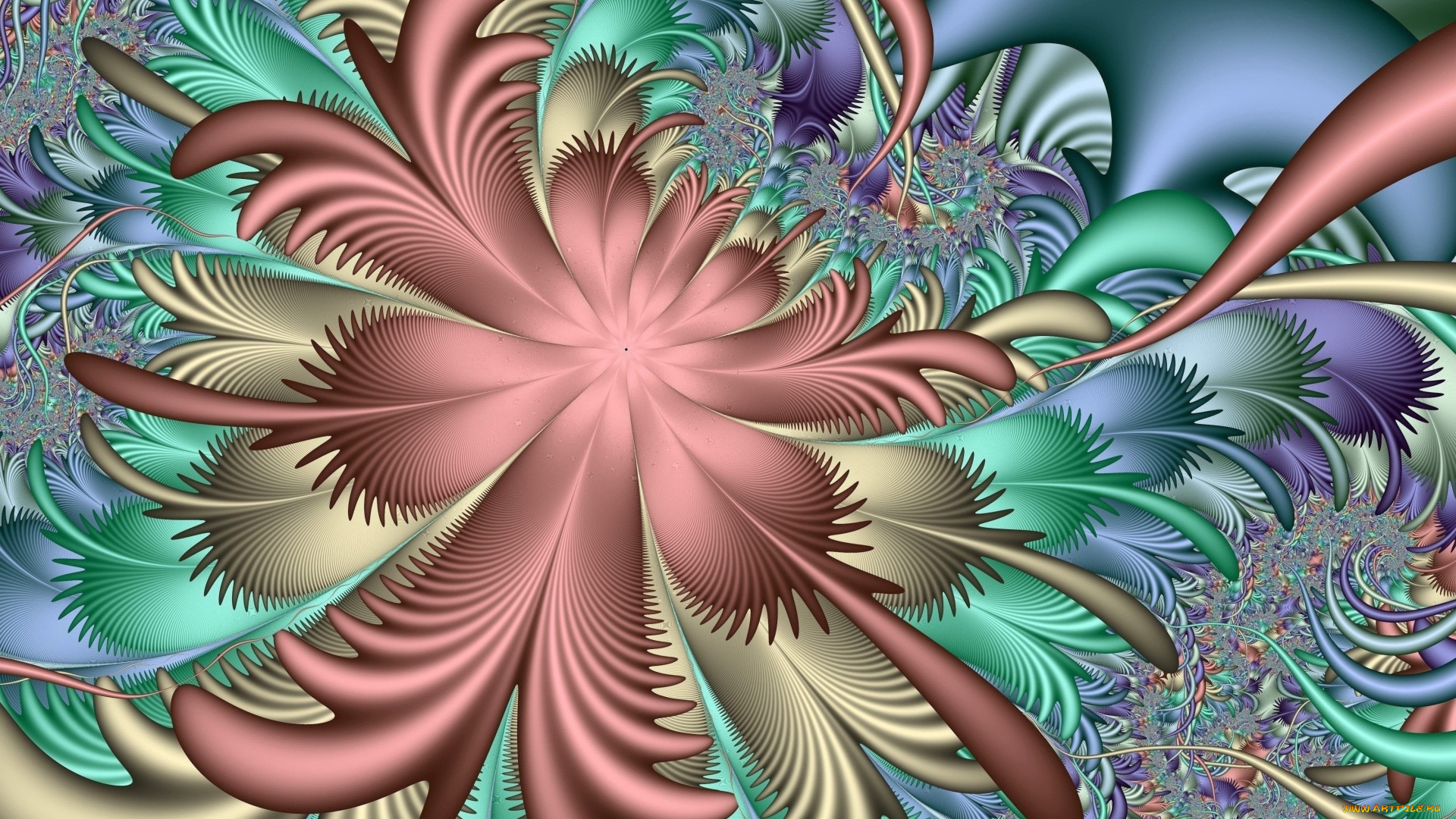 3д, графика, фракталы, , fractal, узор, цвет, фон
