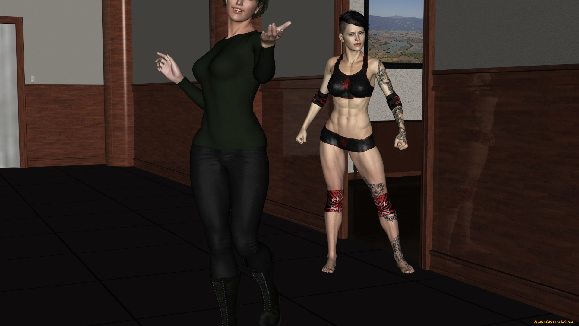 3д, графика, люди, , people, девушки, взгляд, фон