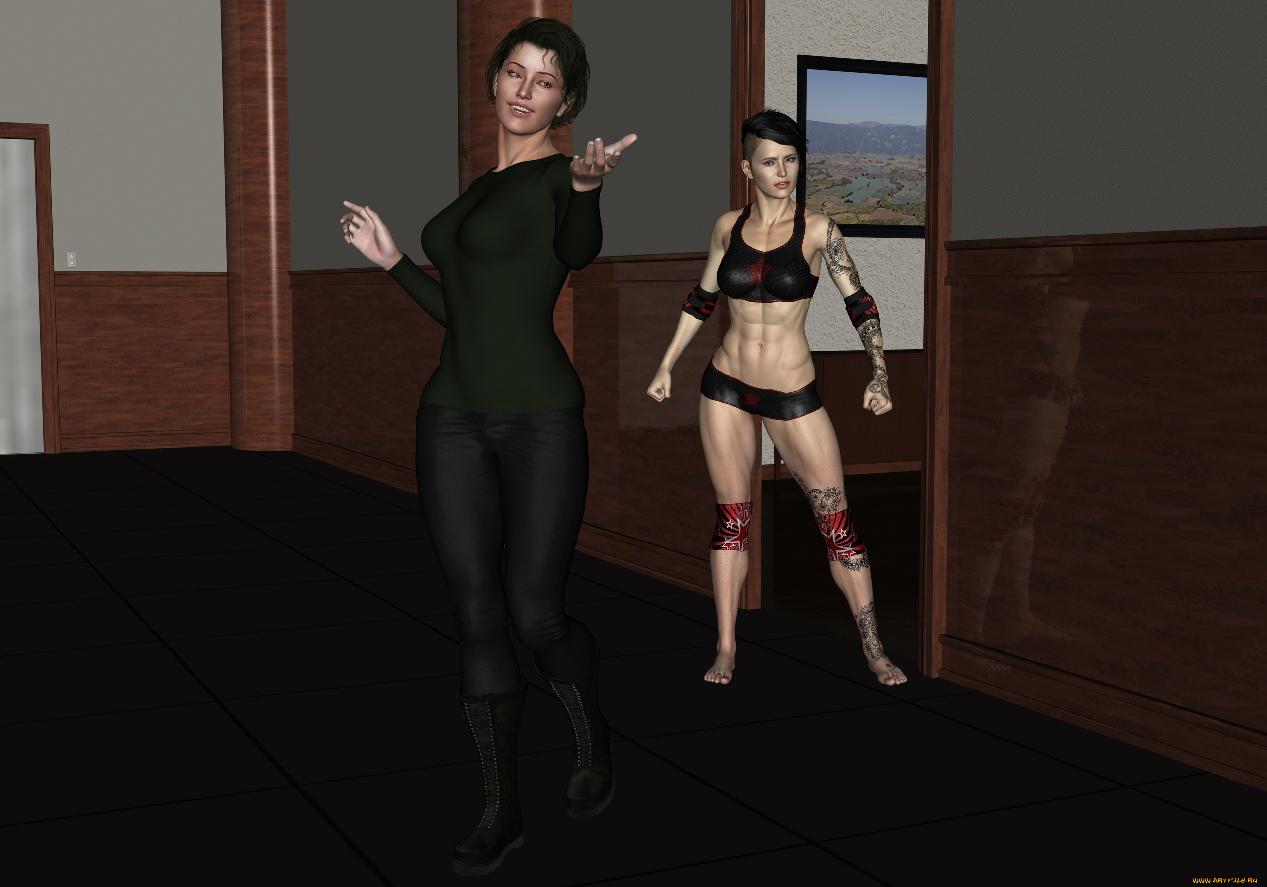 3д, графика, люди, , people, девушки, взгляд, фон