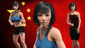 Картинка 3д+графика спорт+ sport фон взгляд девушка