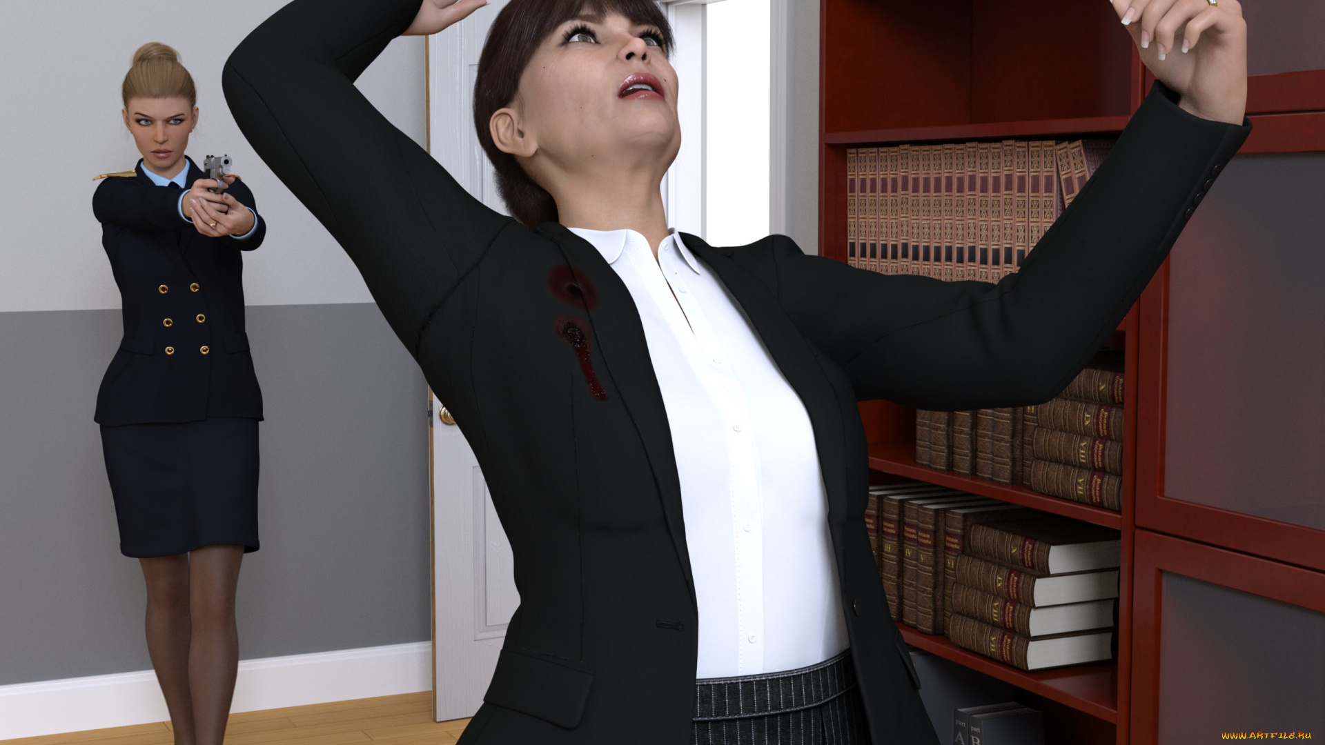 3д, графика, фантазия, , fantasy, девушки, фон, взгляд