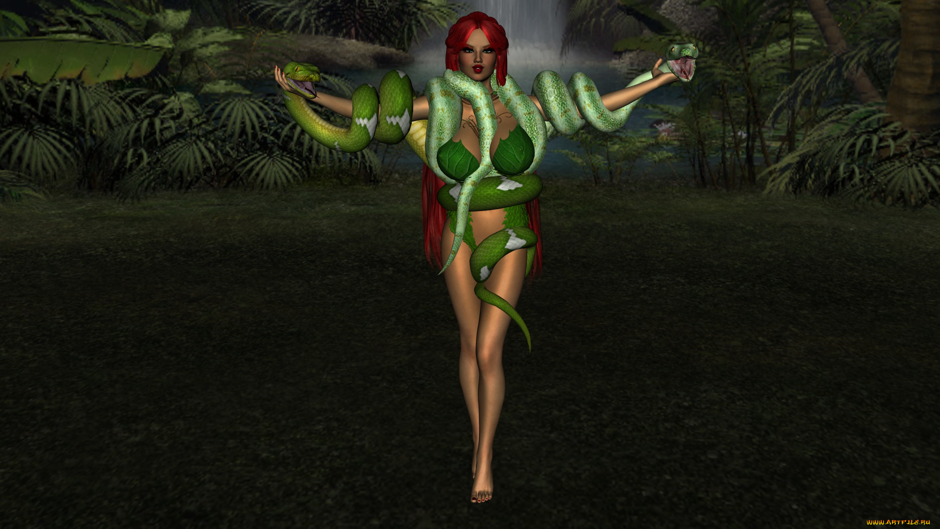 3д, графика, фантазия, , fantasy, фон, взгляд, девушка