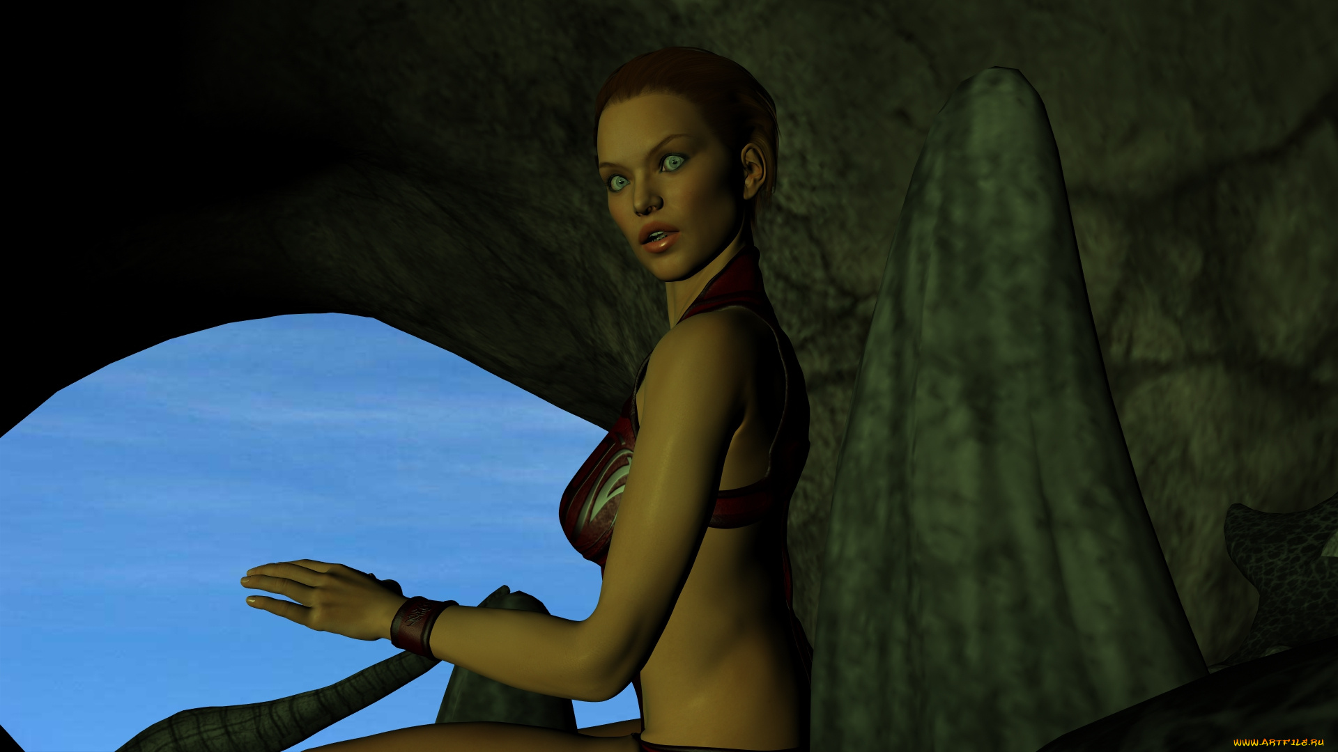 3д, графика, фантазия, , fantasy, фон, взгляд, девушка