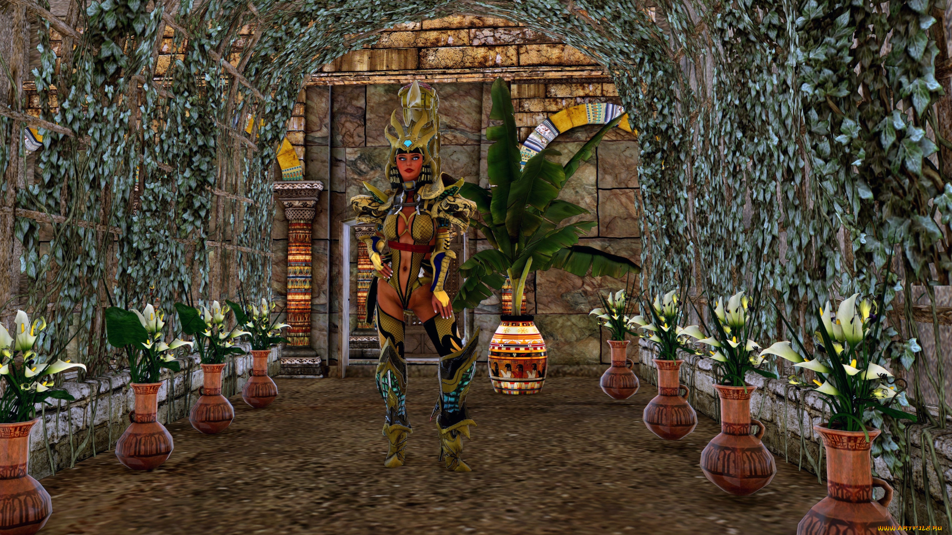 3д, графика, фантазия, , fantasy, взгляд, фон, девушка