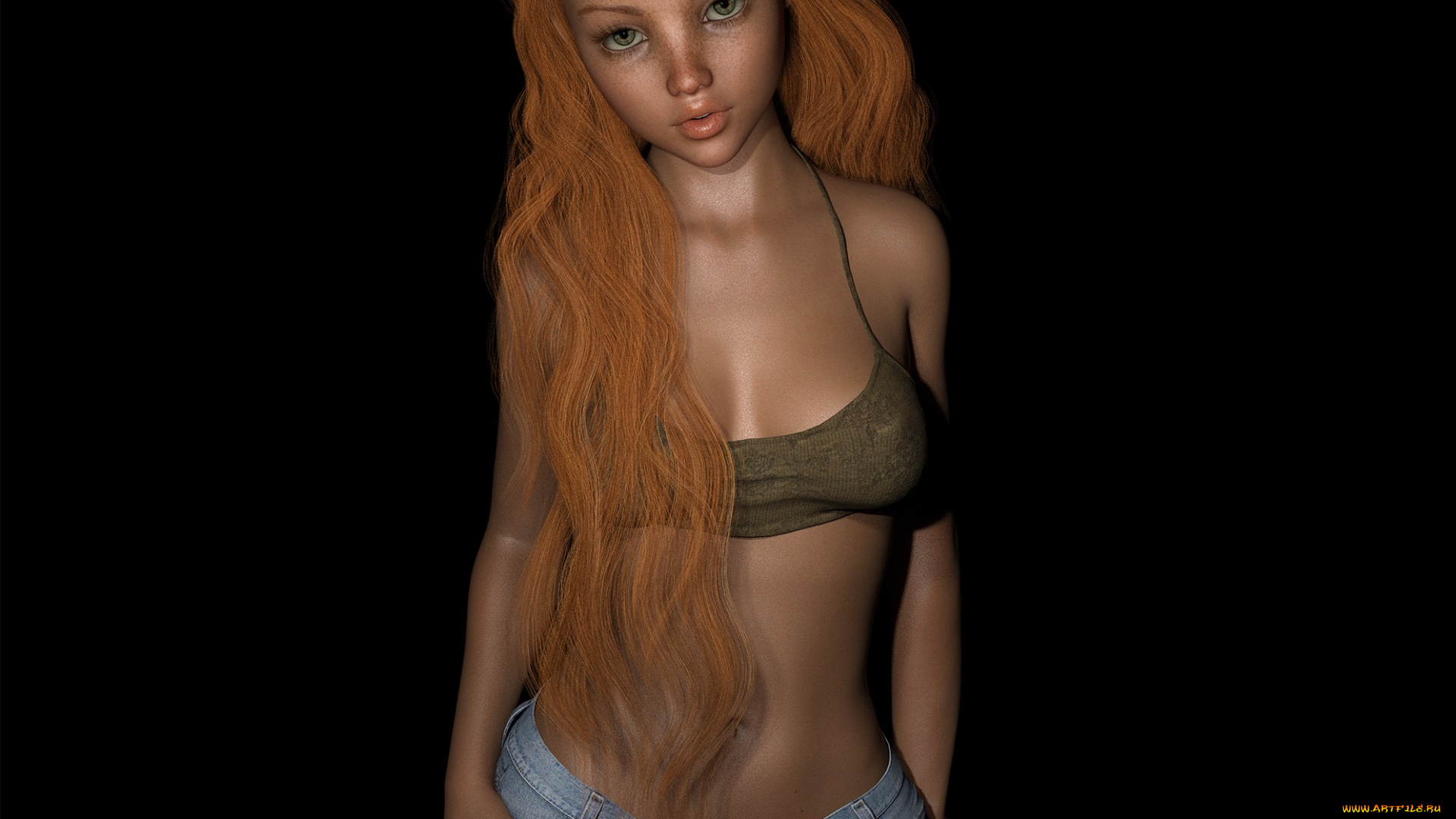 3д, графика, люди, , people, девушка, взгляд, фон