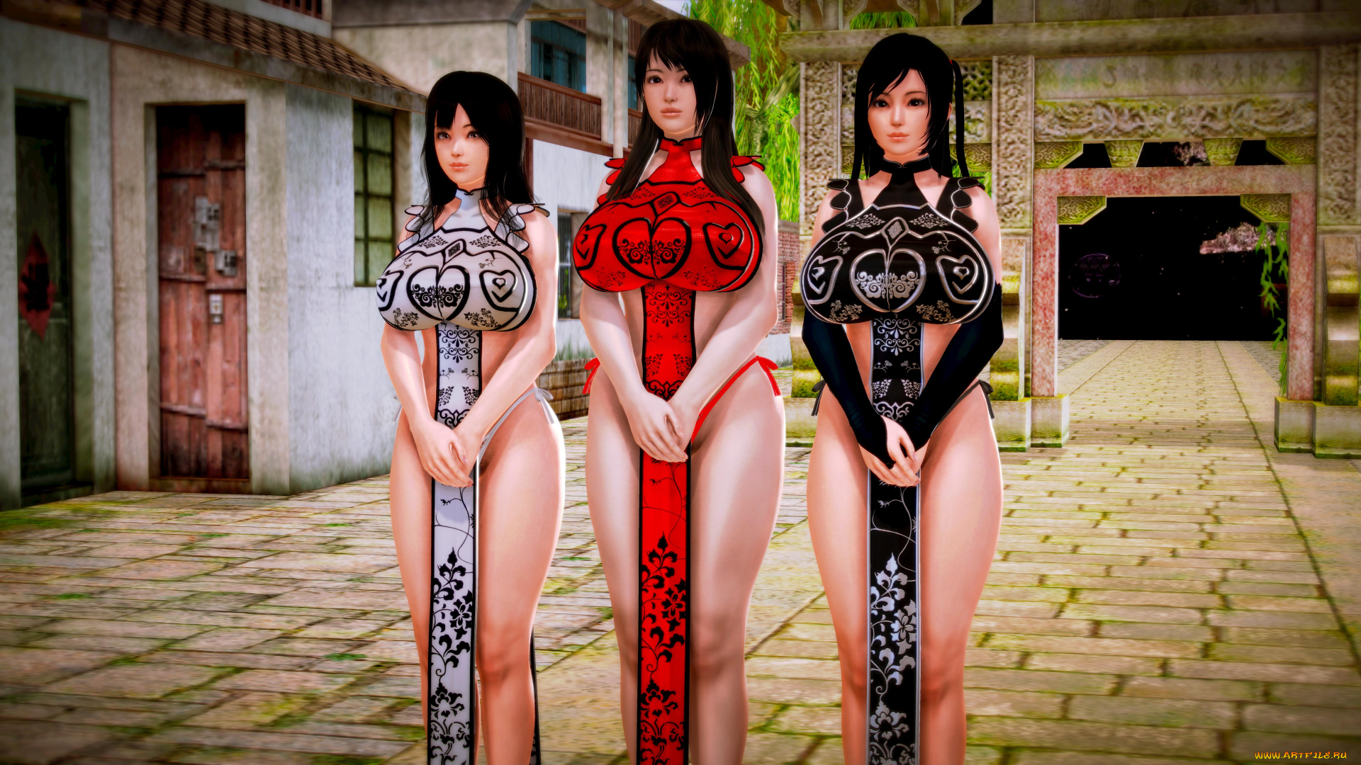 3д, графика, люди, , people, фон, взгляд, девушки