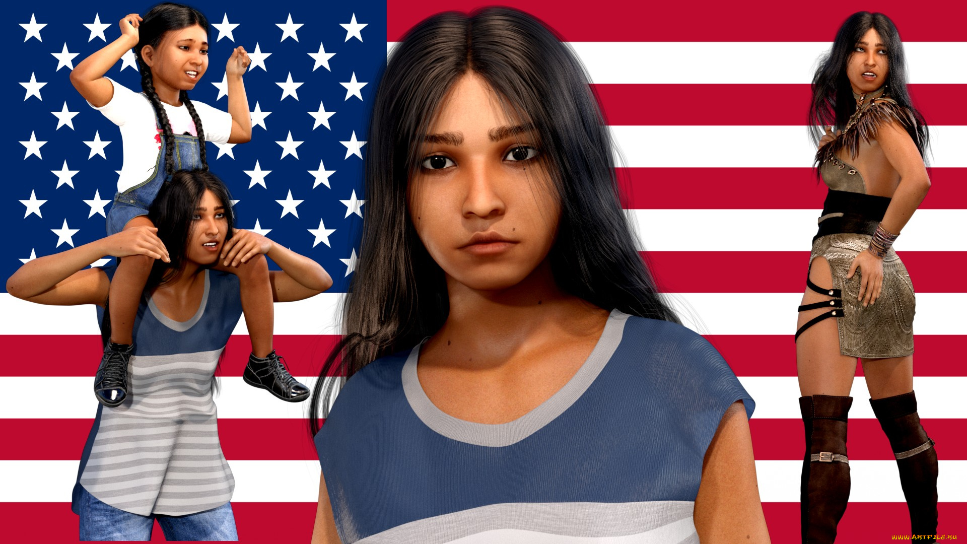 3д, графика, люди, , people, фон, взгляд, девушка