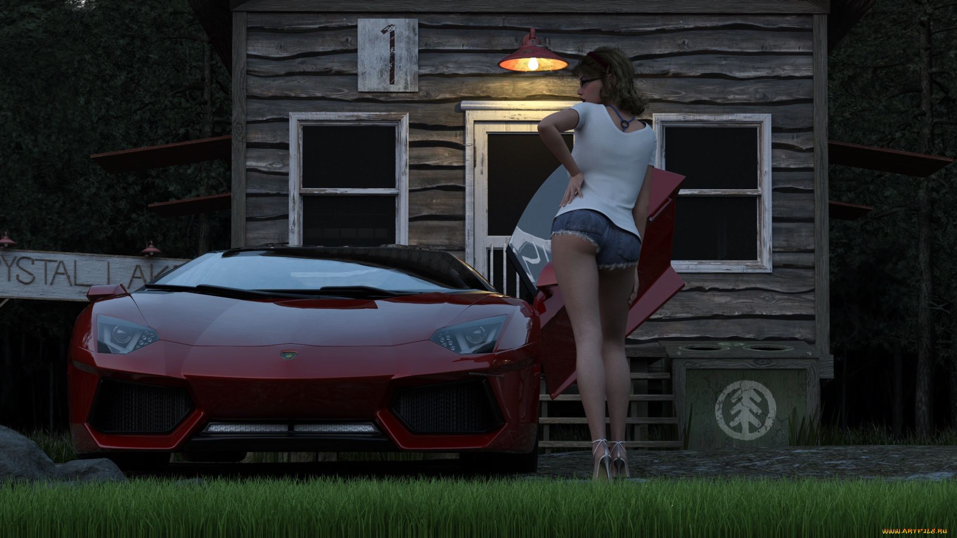 3д, графика, люди-авто, мото, , people-, car, , , moto, девушка, фон, взгляд