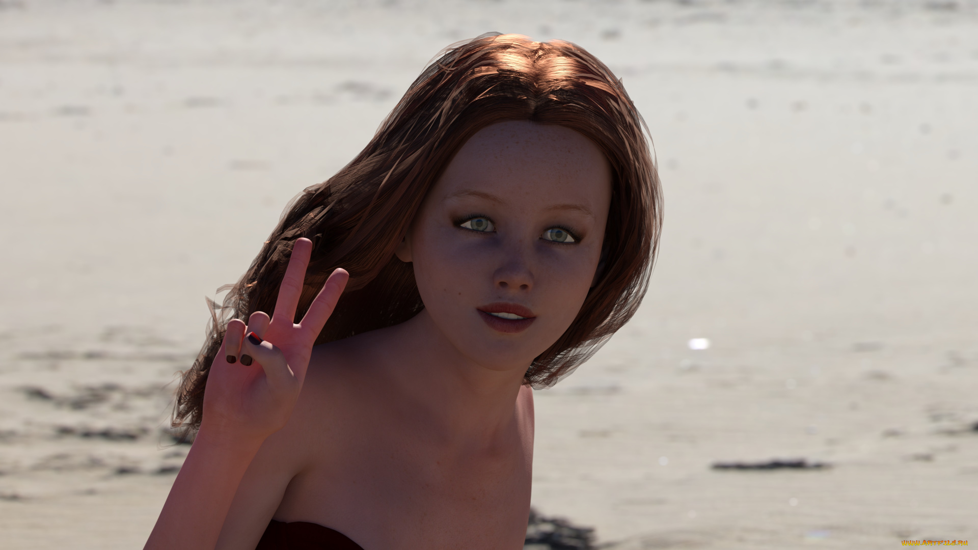 3д, графика, портрет, , portraits, фон, взгляд, девушка