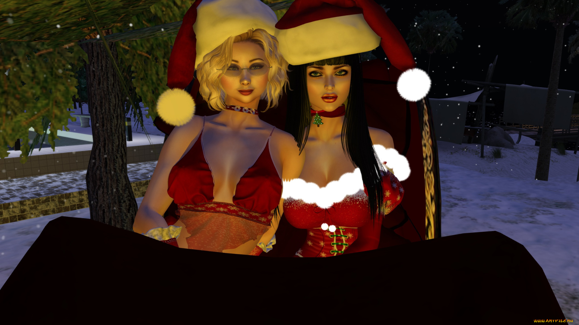 3д, графика, праздники, , holidays, фон, взгляд, девушки