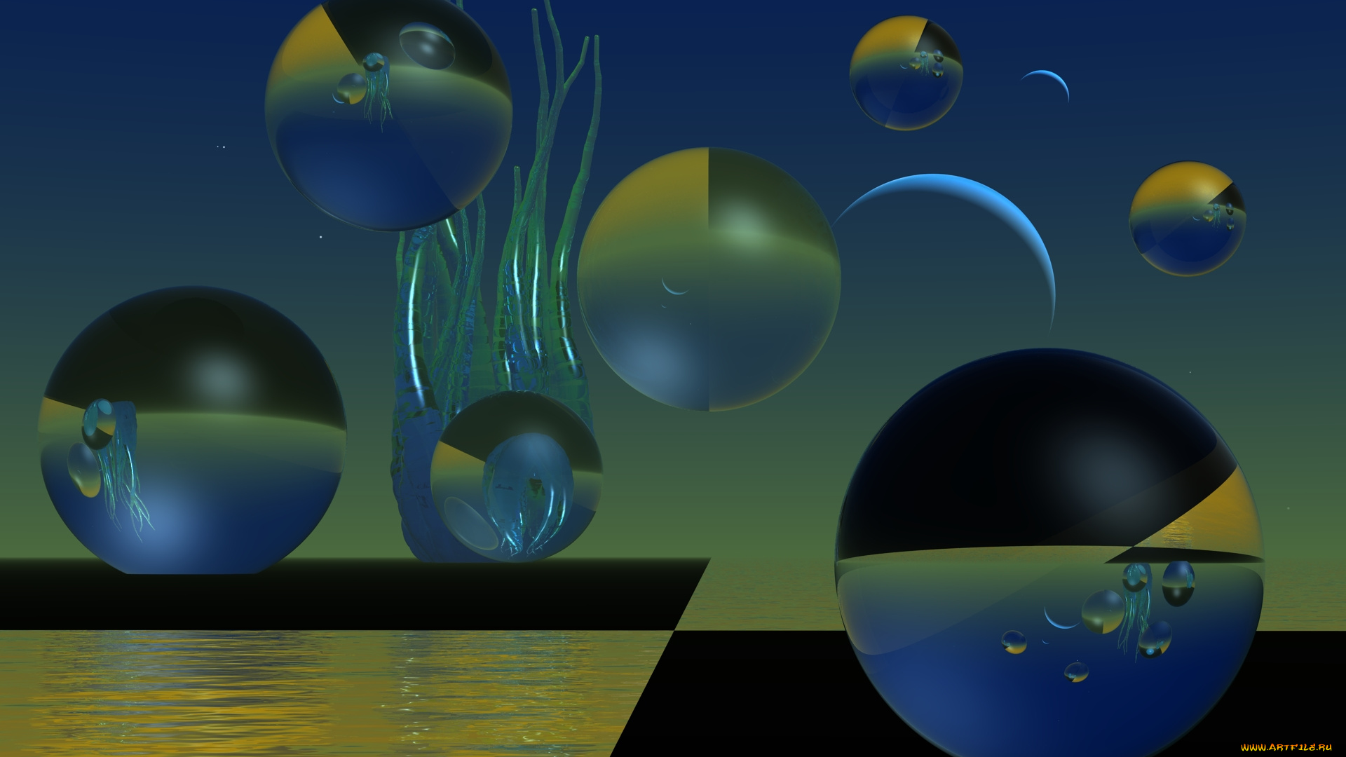 3д, графика, шары, , balls, шары, фон