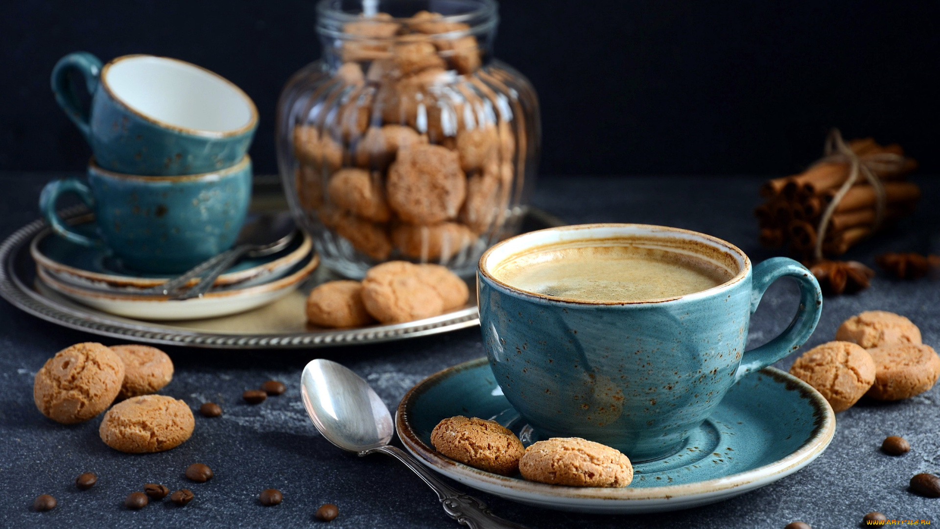 еда, кофе, , кофейные, зёрна, печенье, корица