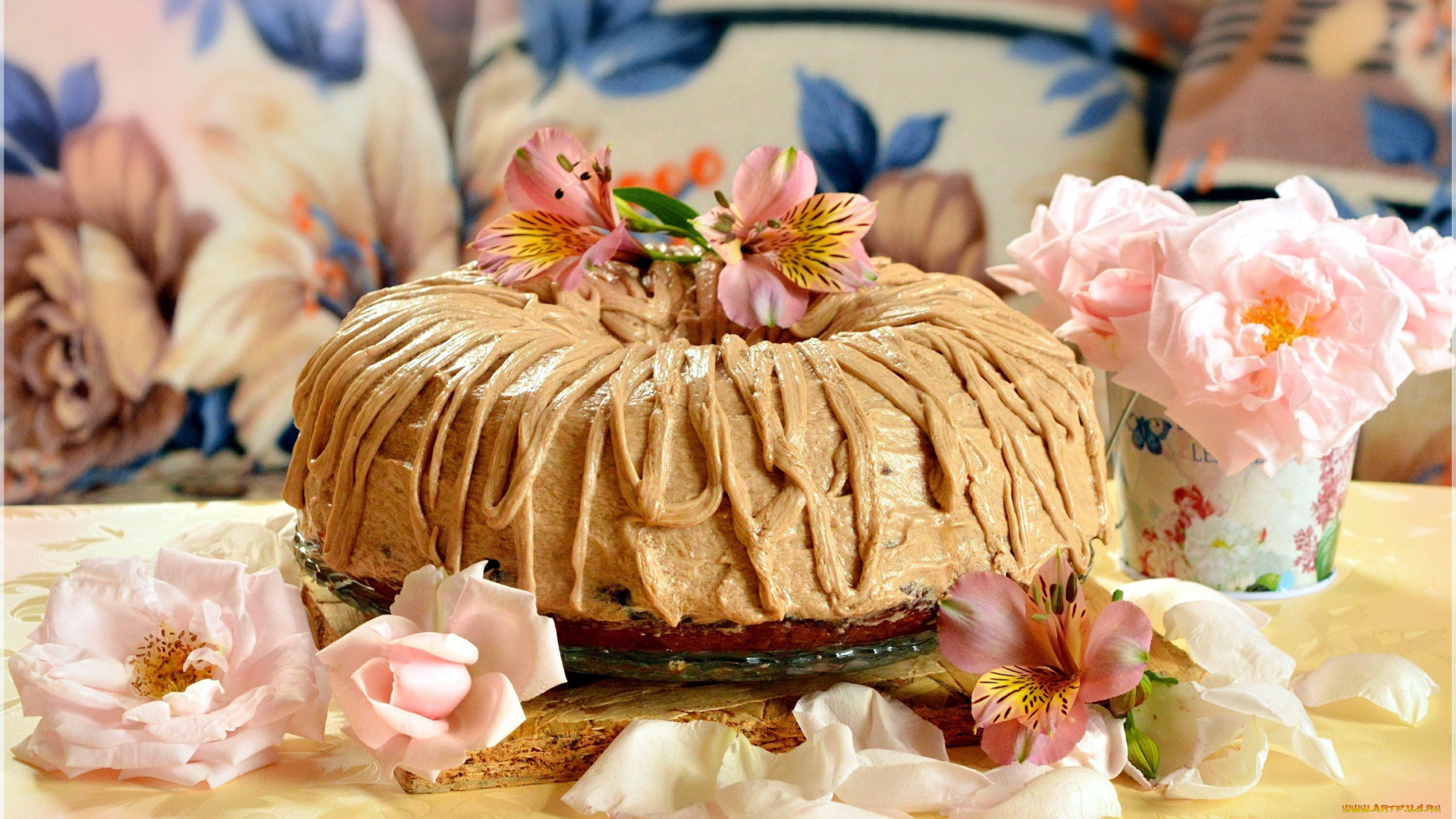 еда, торты, альстромерия, торт, розы