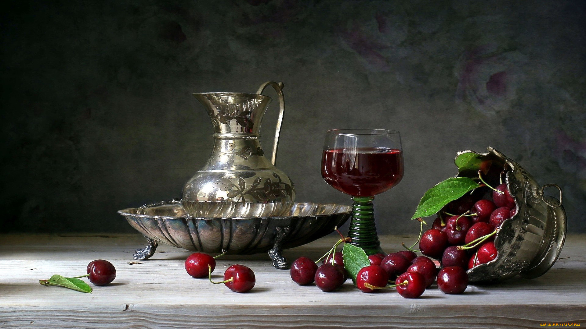 еда, вишня, , черешня, наливка, кувшин, вишни, бокал
