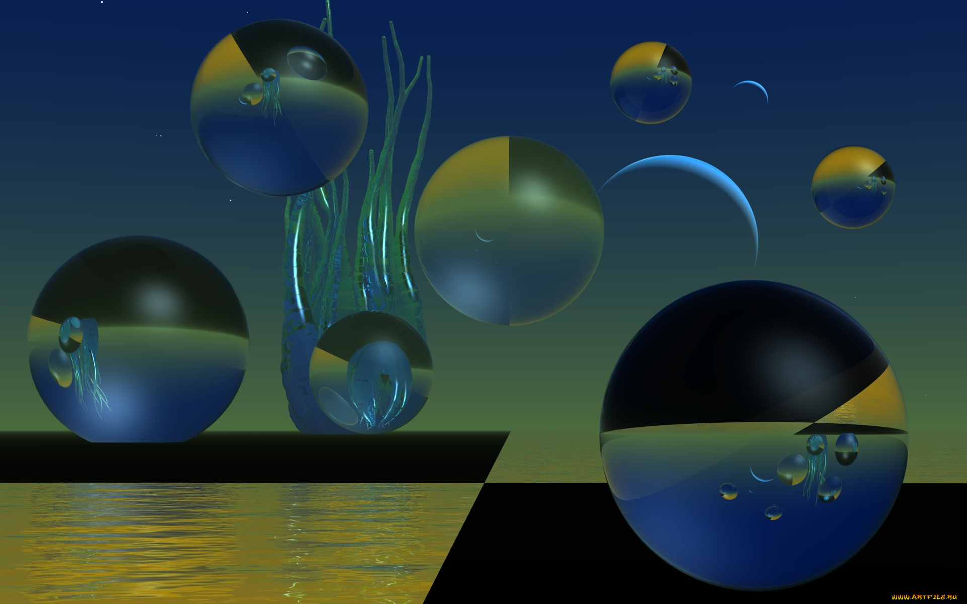 3д, графика, шары, , balls, шары, фон