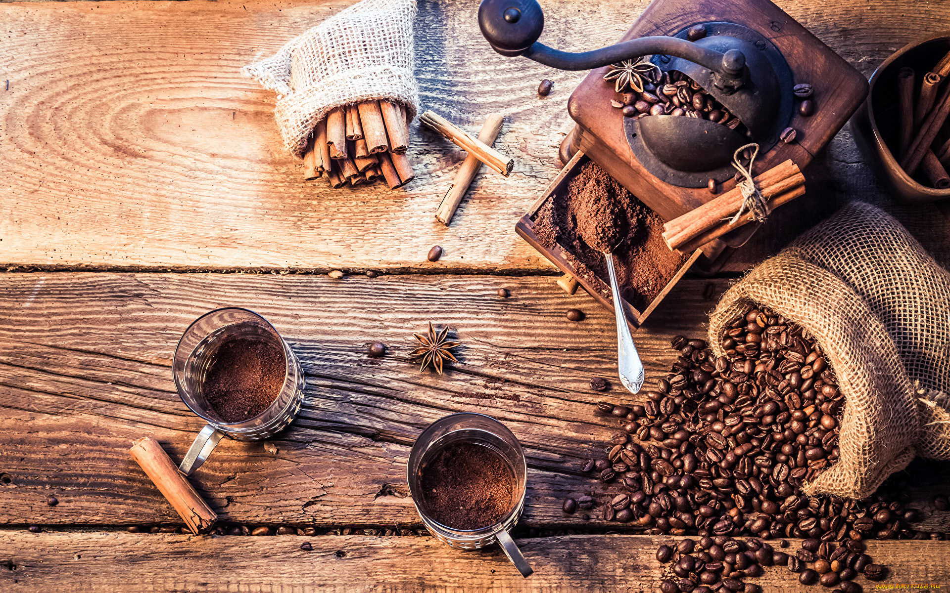 еда, кофе, , кофейные, зёрна, корица, зерна, молотый, кофемолка