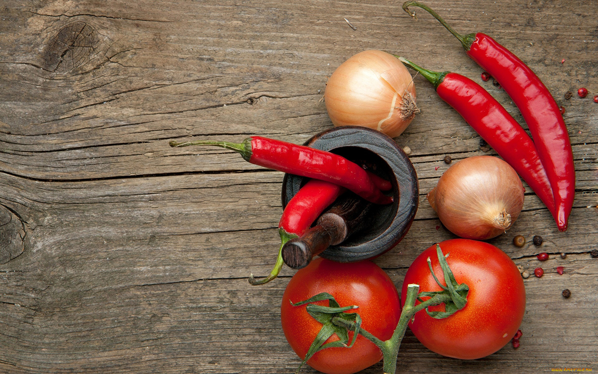 еда, овощи, лук, перец, помидоры