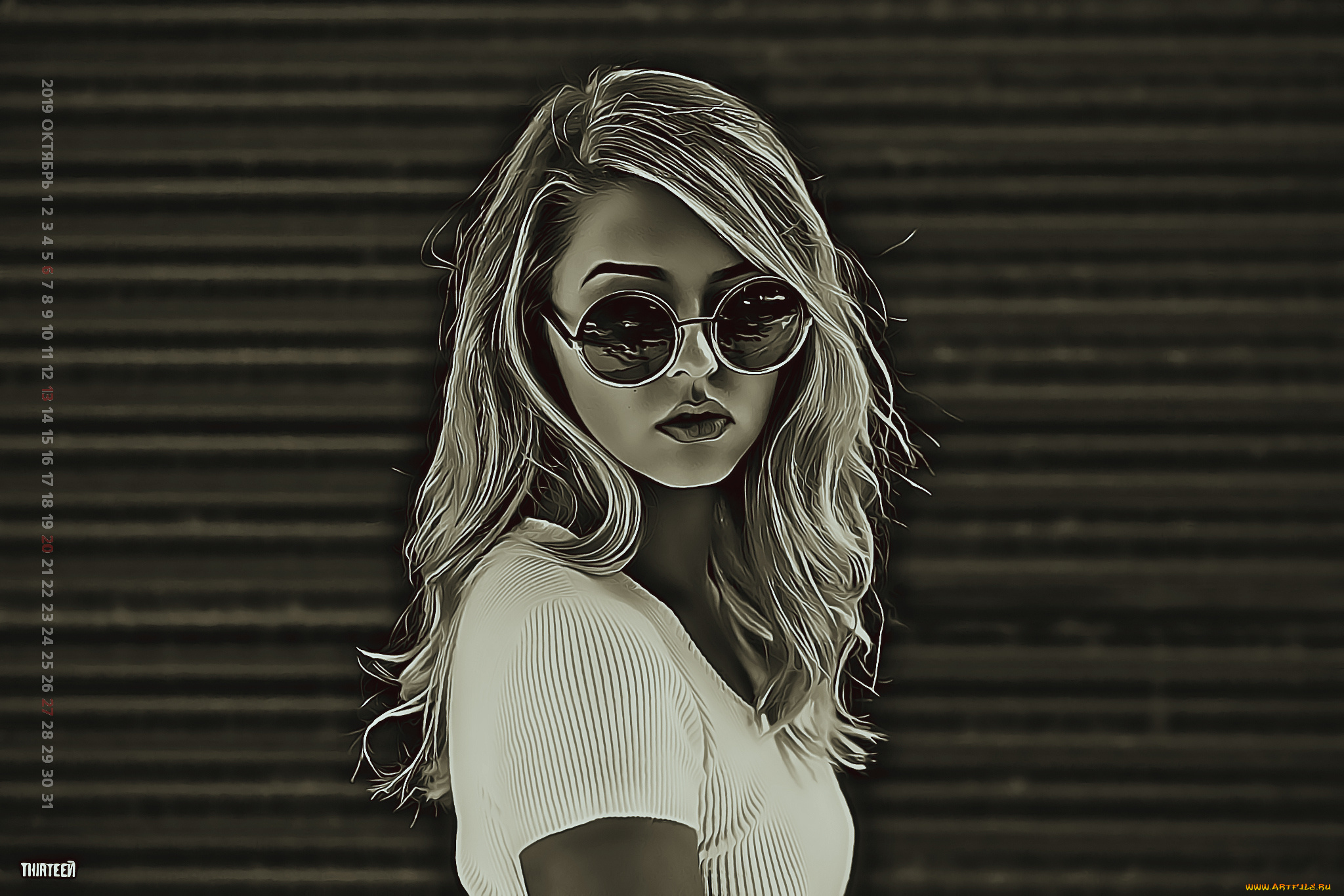 календари, компьютерный, дизайн, девушка, очки, женщина, calendar, 2019