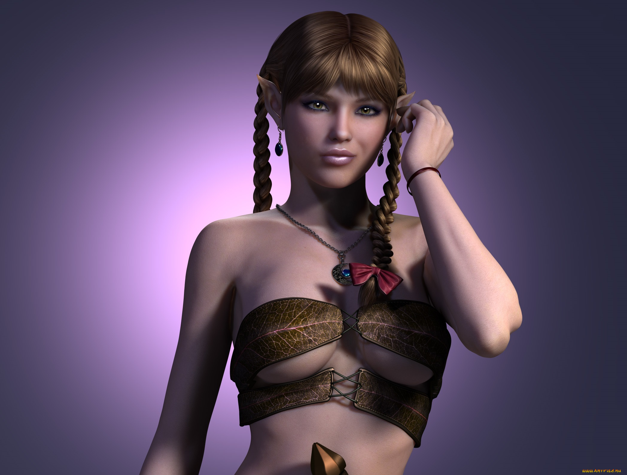 3д, графика, эльфы, , elves, эльфийка, взгляд, фон