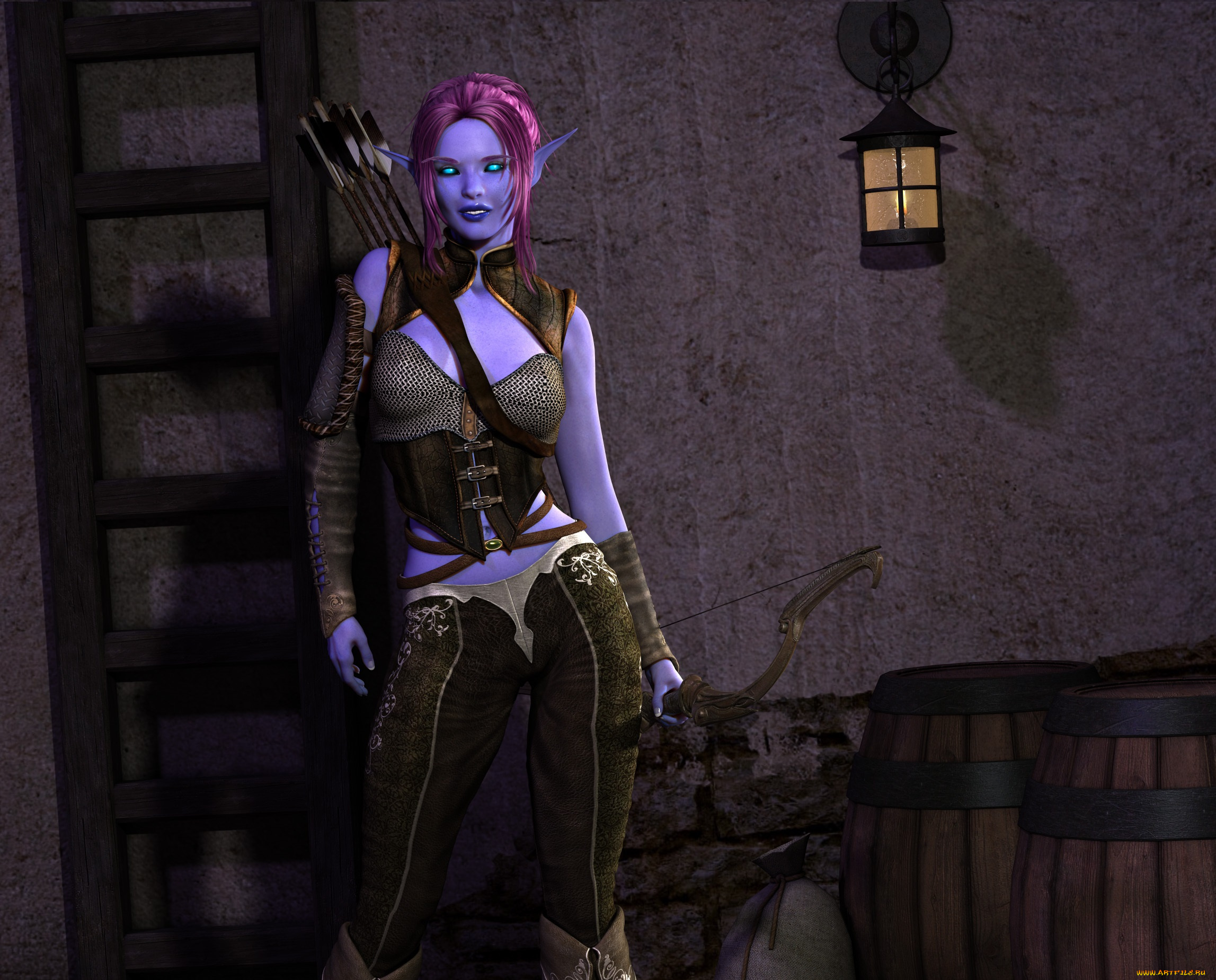 3д, графика, эльфы, , elves, фон, взгляд, эльфийка