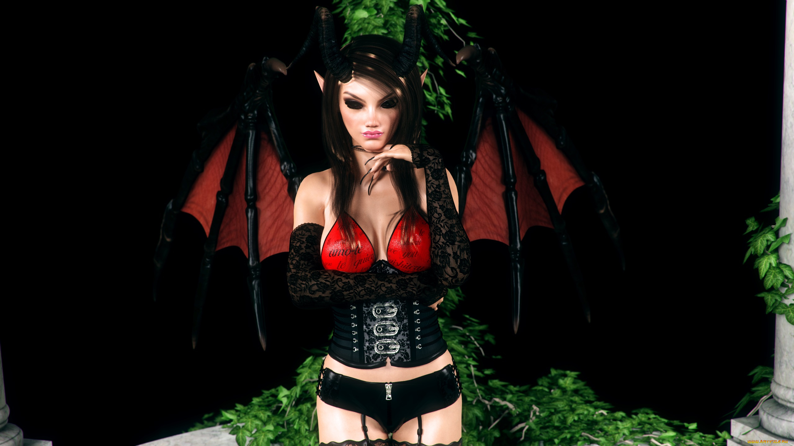 3д, графика, эльфы, , elves, фон, взгляд, эльфийка