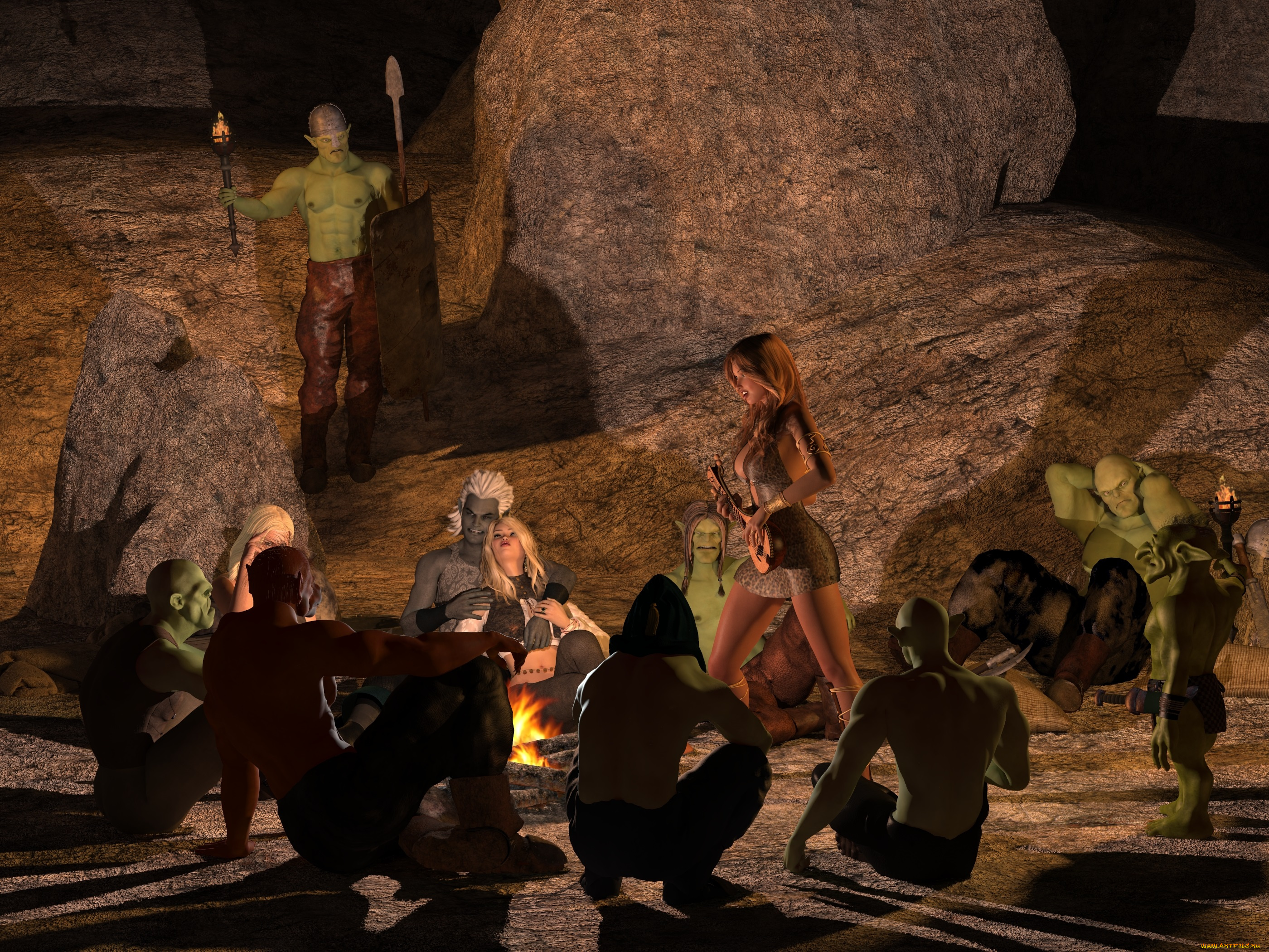 3д, графика, фантазия, , fantasy, фон, взгляд, девушки