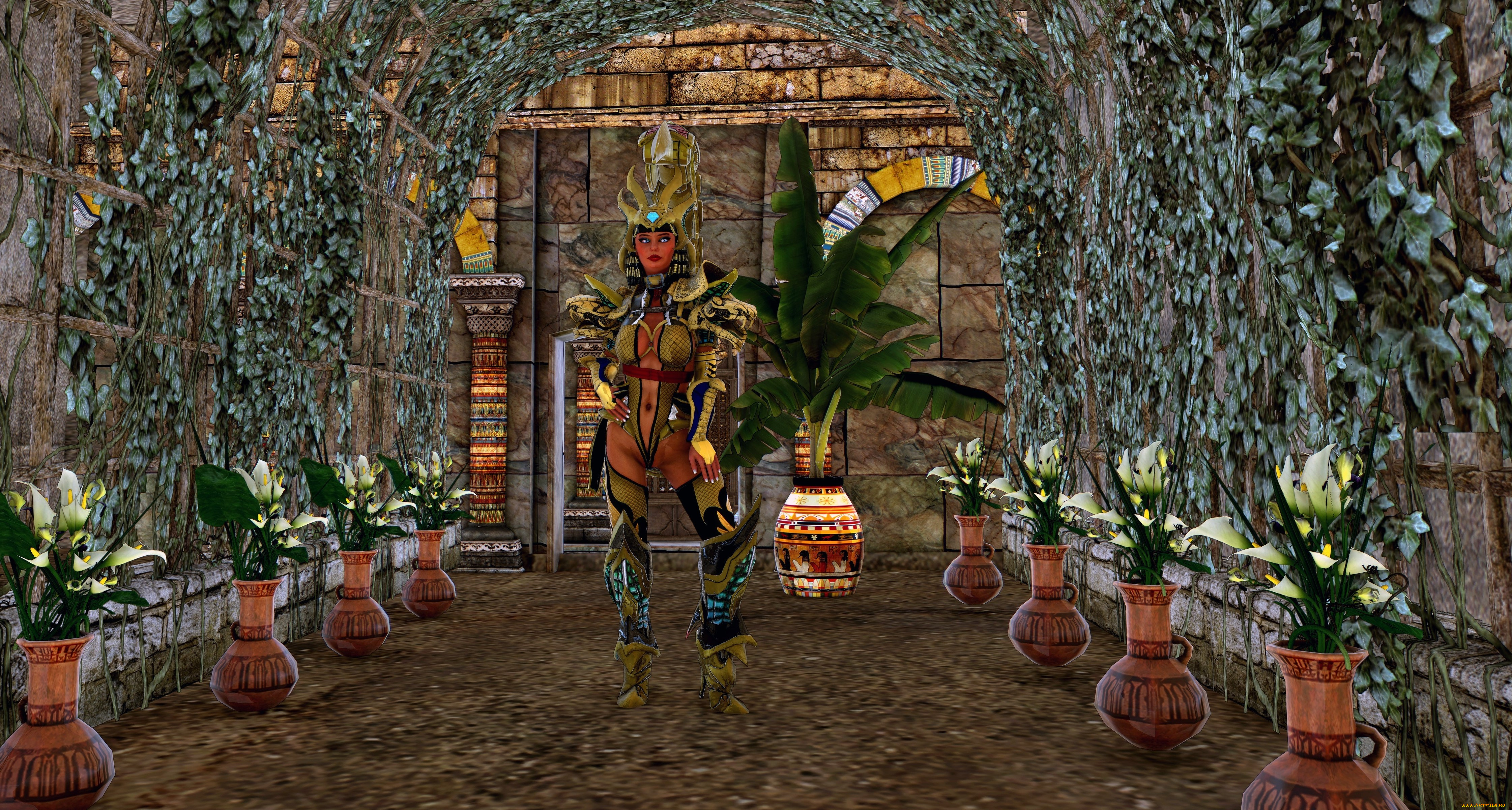 3д, графика, фантазия, , fantasy, взгляд, фон, девушка