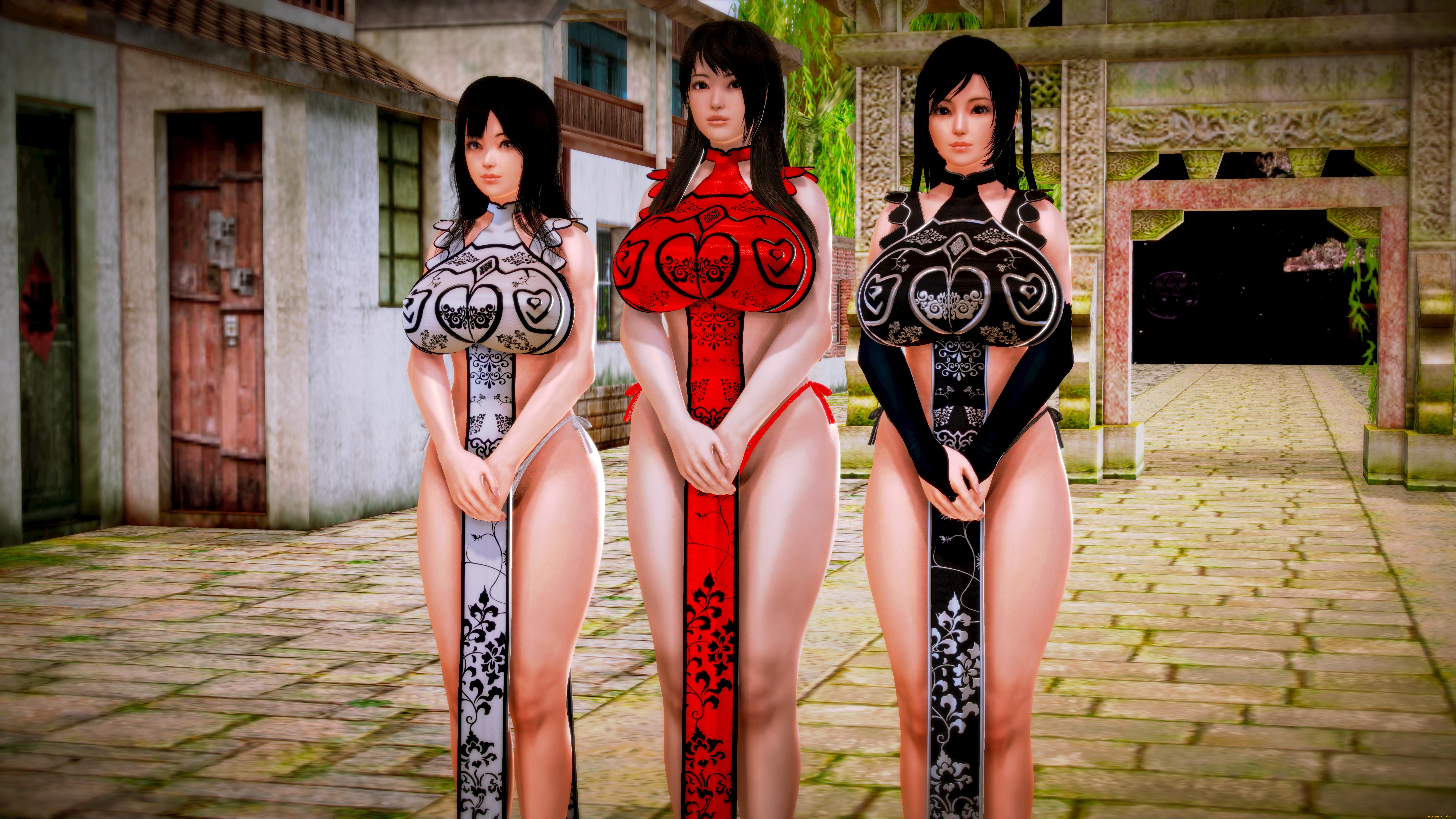 3д, графика, люди, , people, фон, взгляд, девушки