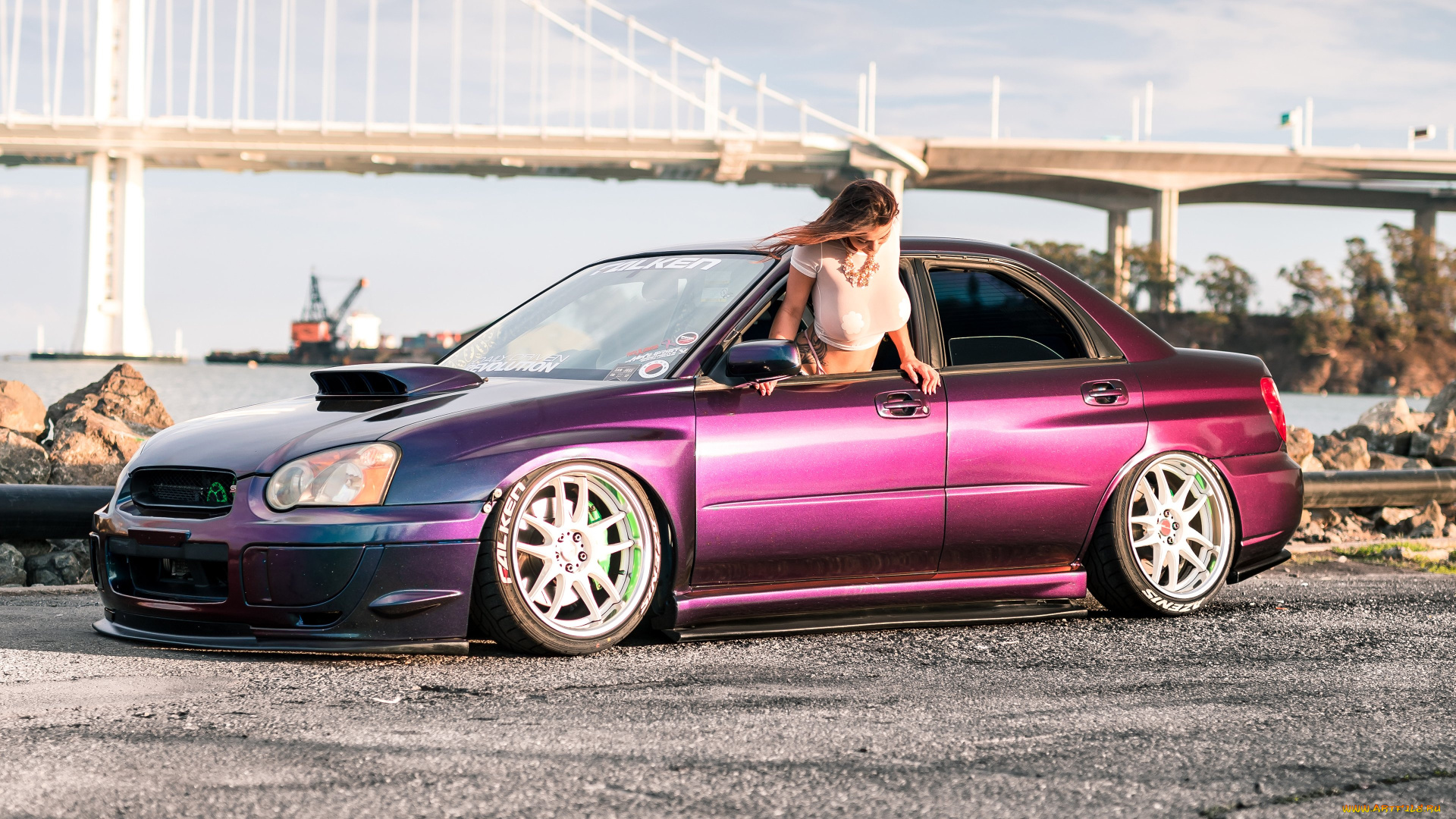 автомобили, -авто, с, девушками, subaru, impreza