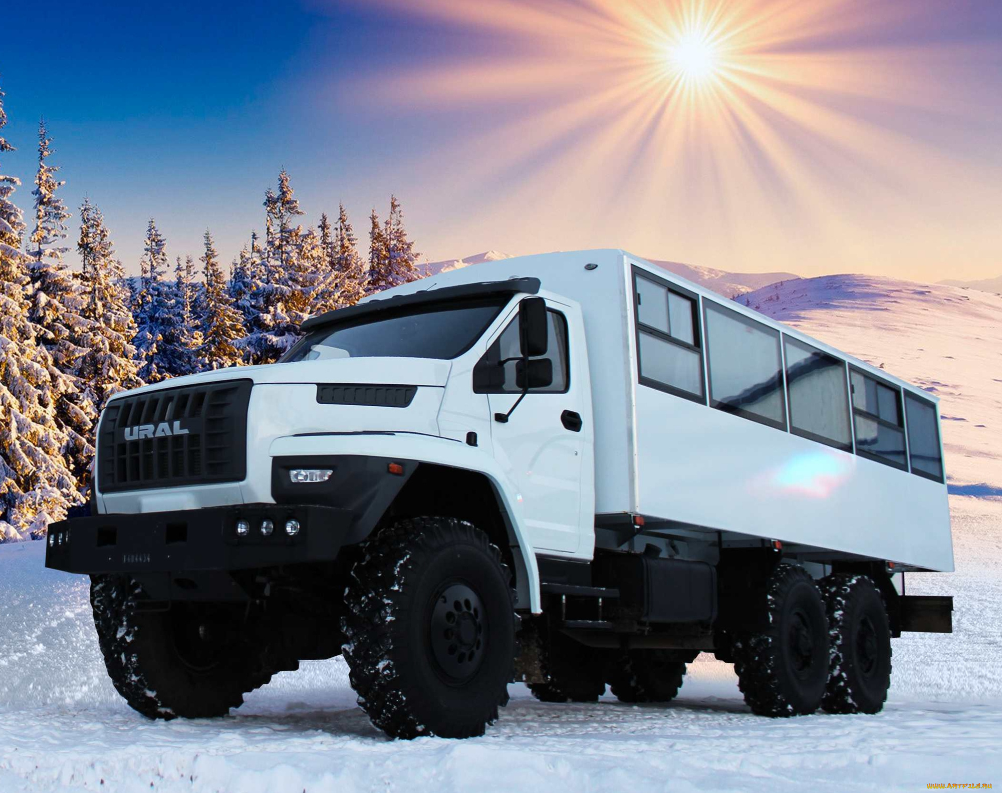 урал, автомобили, автомобиль, грузовой, снег, вахтовка