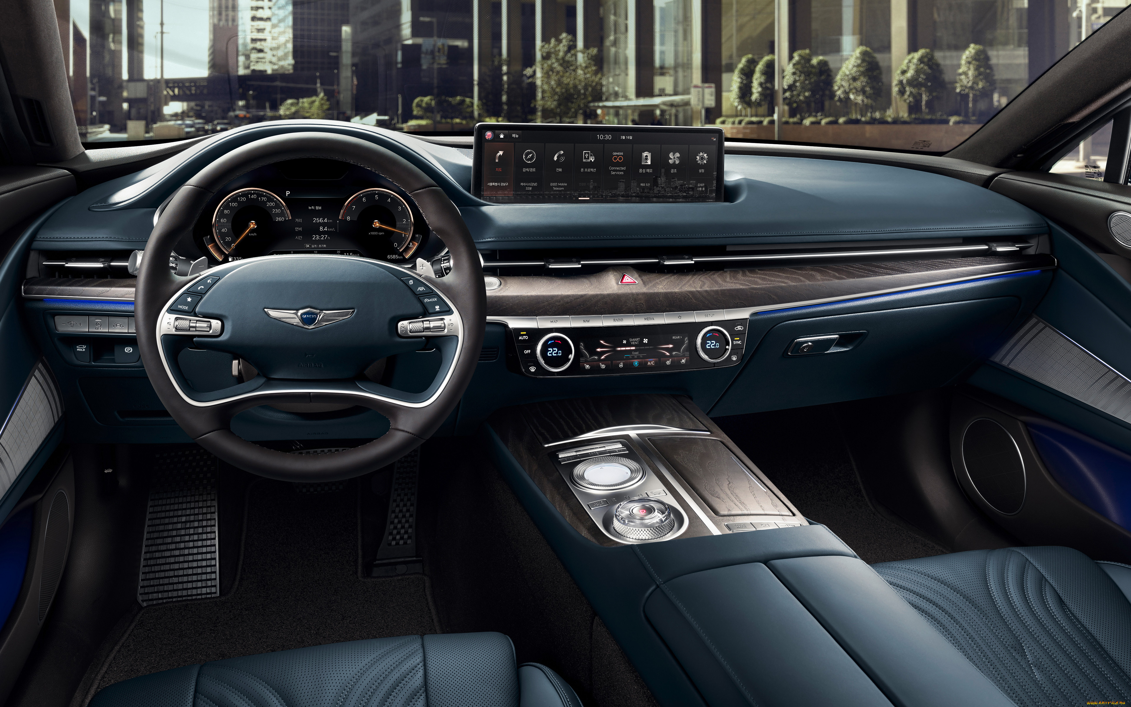 автомобили, спидометры, торпедо, genesis, g80, 4k, салон, 2020, года, kr-spec, rg3, приборная, панель, корейские