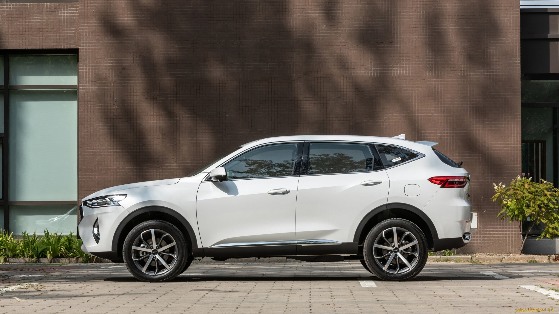 автомобили, haval, f7, 2020, кроссовер, белый, металлик, сбоку, китайские