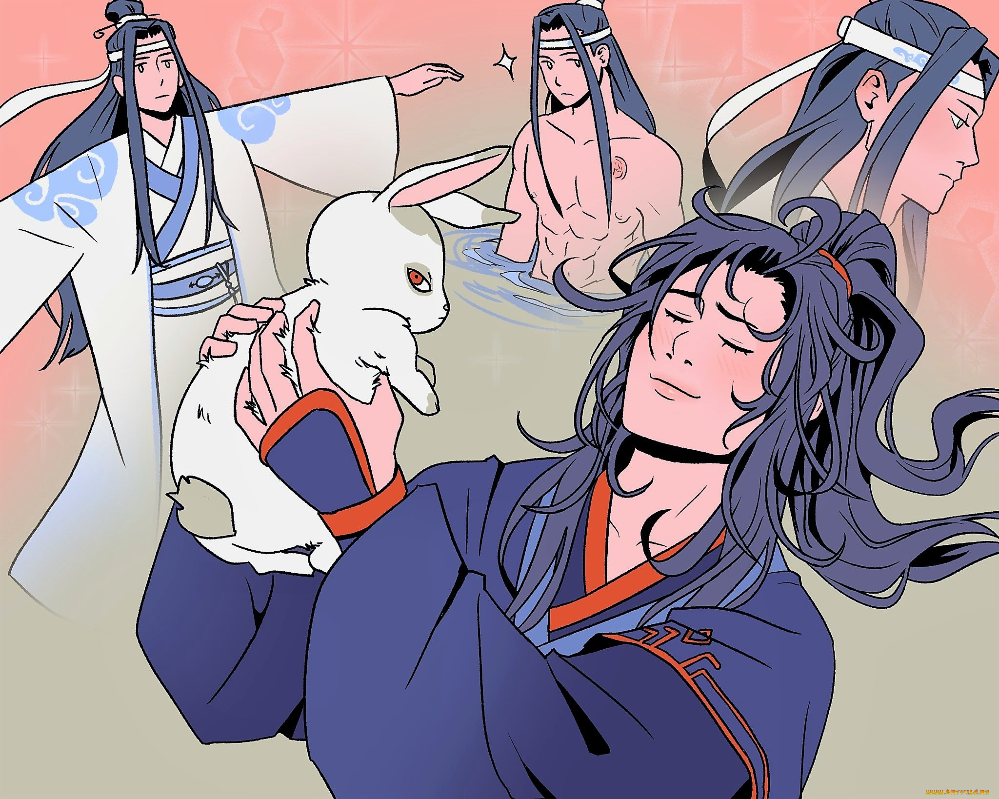 аниме, mo, dao, zu, shi, вэй, усянь, лань, ванцзы, кролик