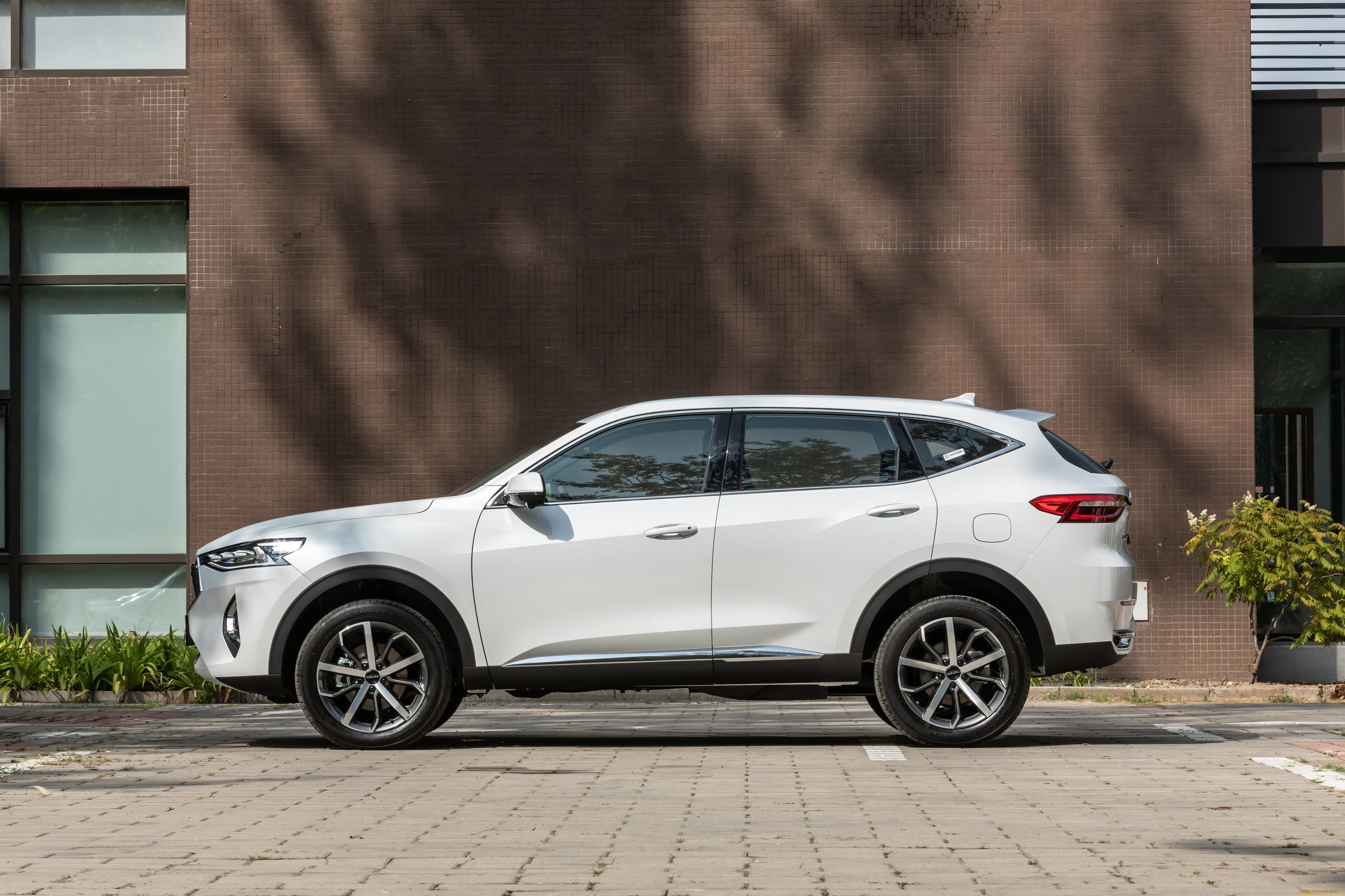 автомобили, haval, f7, 2020, кроссовер, белый, металлик, сбоку, китайские