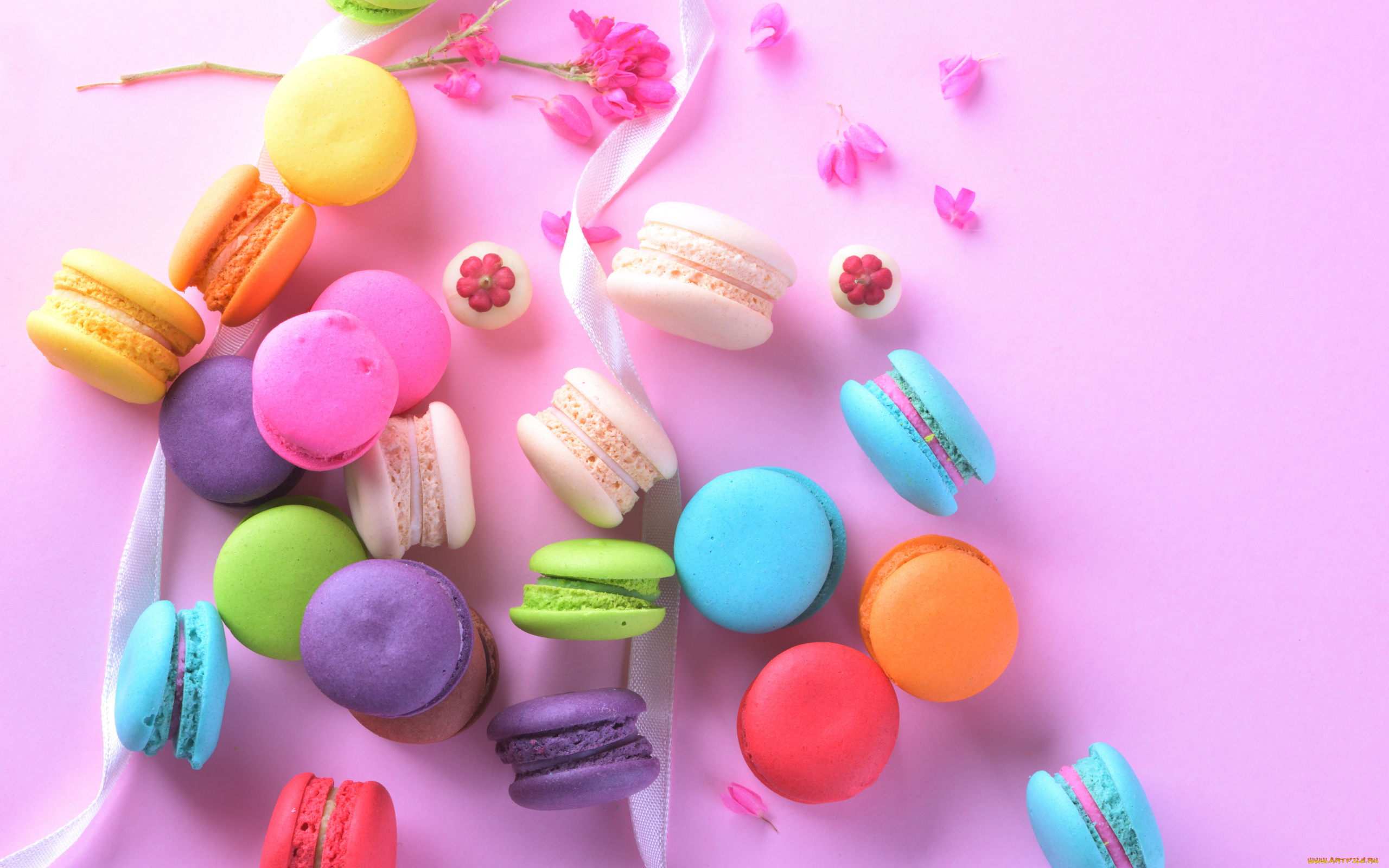 еда, макаруны, лакомство, ассорти, лента