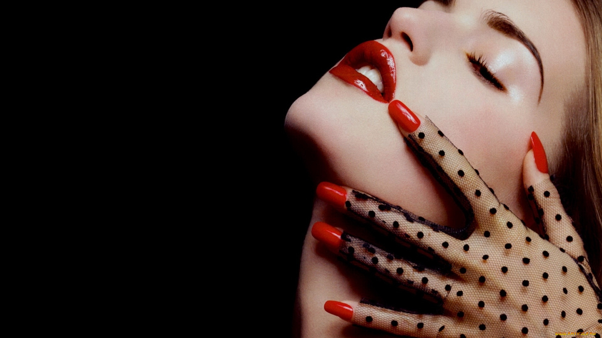 -Unsort, Лица, Портреты, девушки, unsort, лица, портреты, лицо, губы, рука, ногти, перчатка