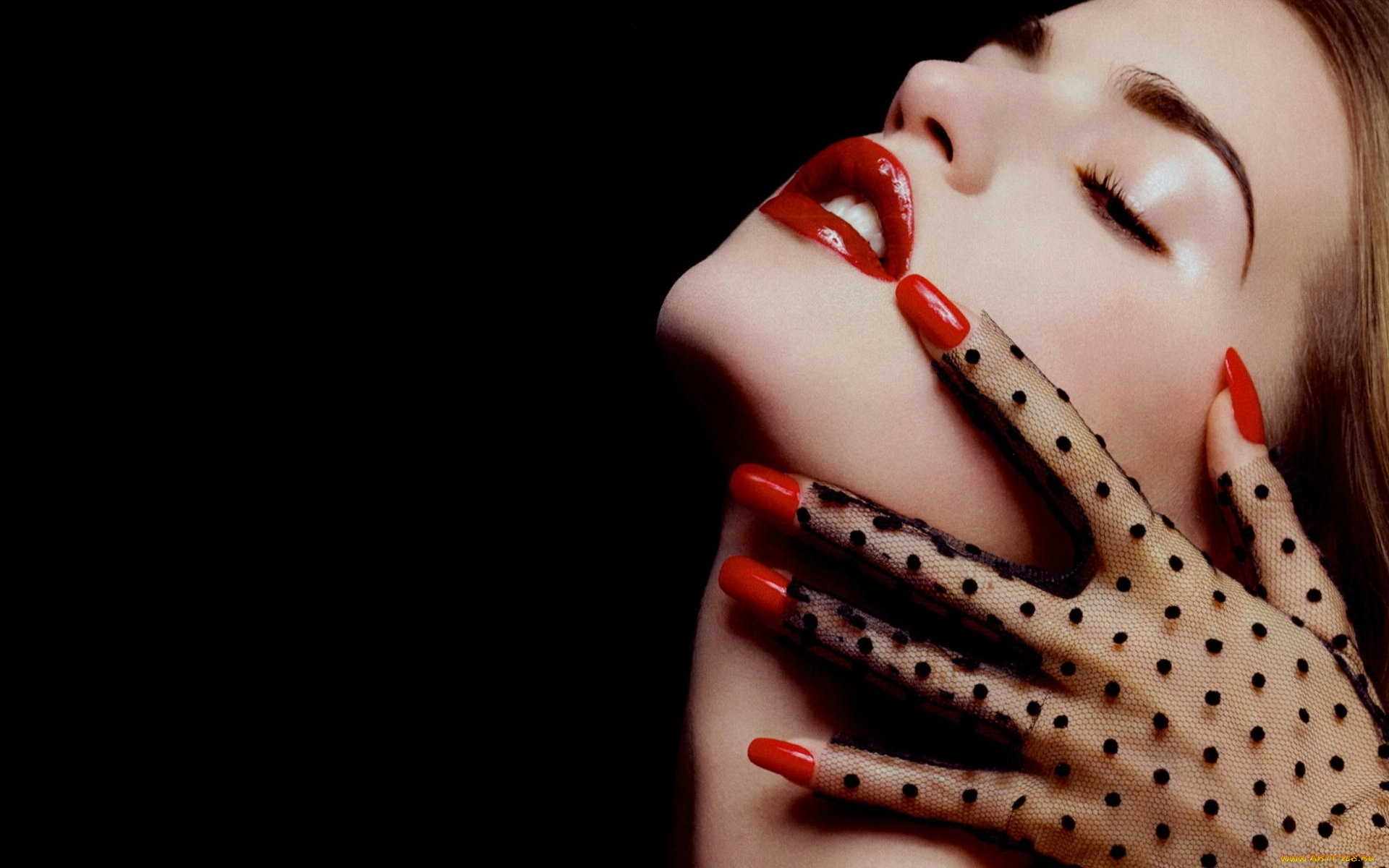 -Unsort, Лица, Портреты, девушки, unsort, лица, портреты, лицо, губы, рука, ногти, перчатка